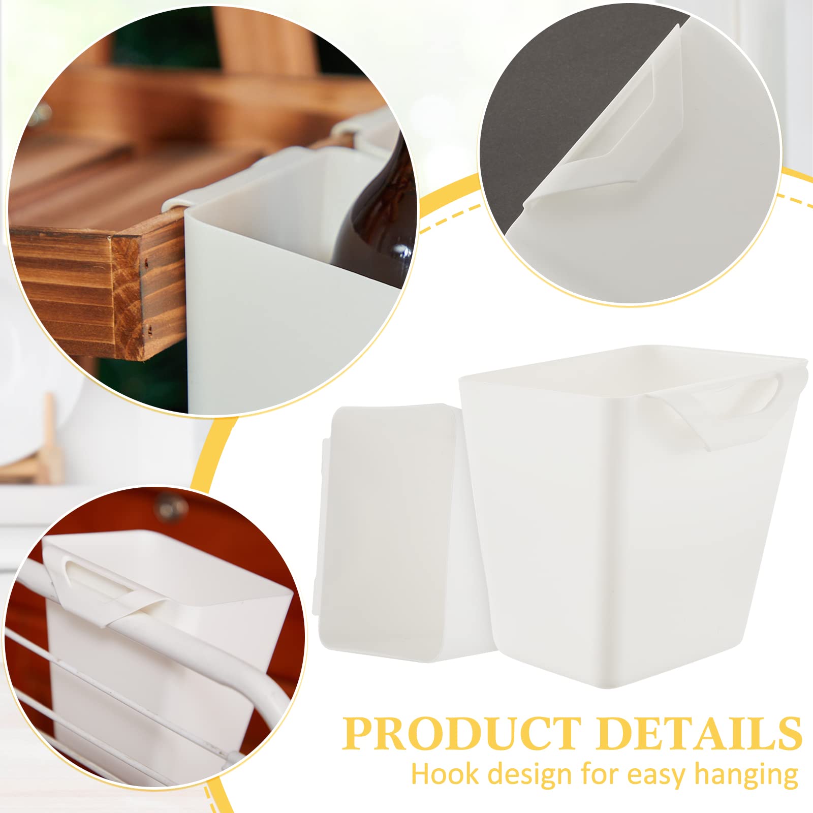 Tessco 12 Rolling Cart Accessories Hanging Cup Holder White Wall Storage Bins Plastic Pencil Hanging Cups Artificial Planters Bu