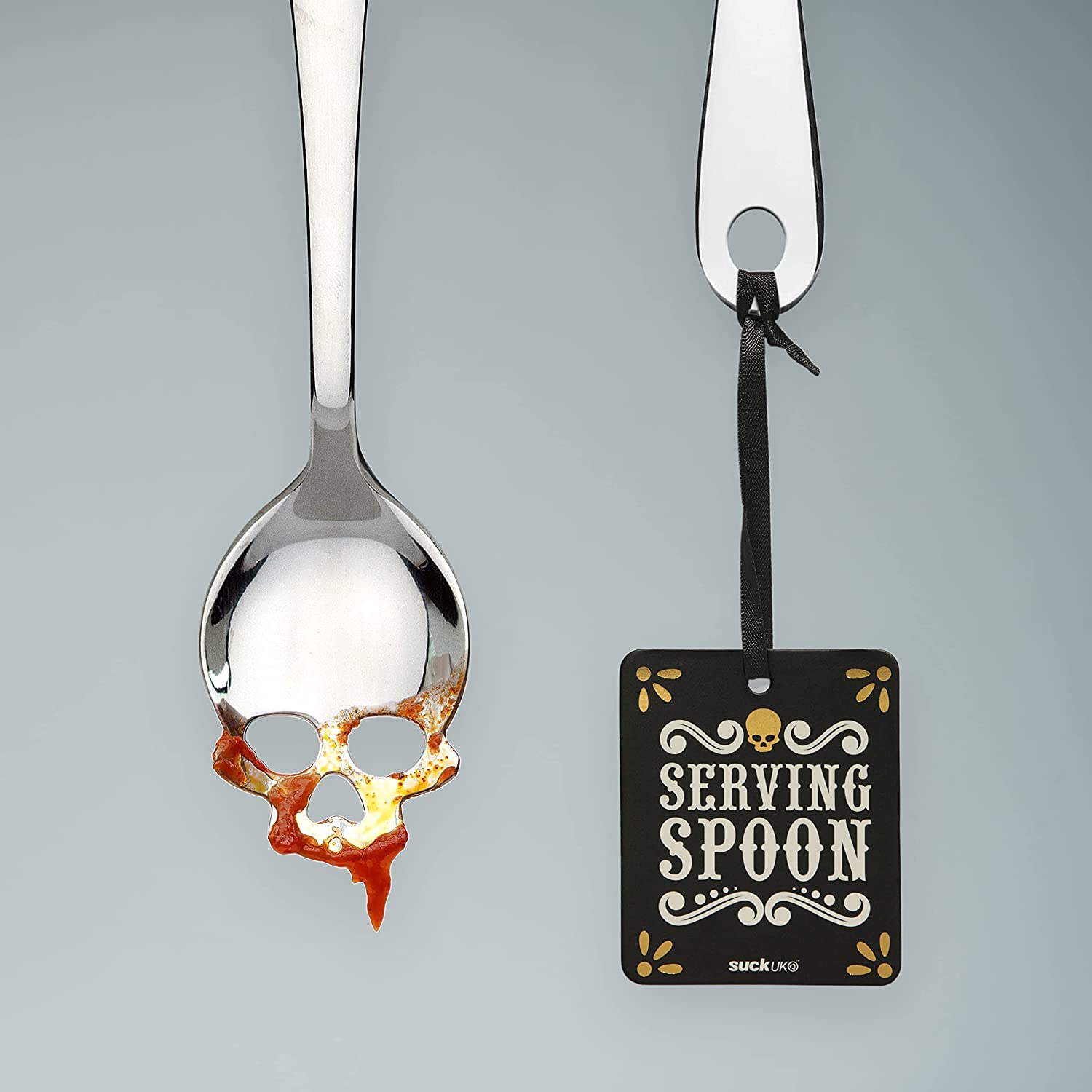 Suck Uk | Skull Serving Spoon | Stainless Steel Serving Utensils | Kitchen Spoons For Gothic Home Decor | Goth Kitchen Serving S