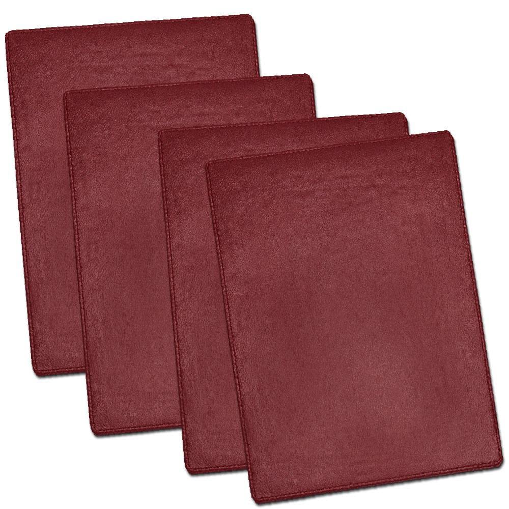 Faux Leather Placemats For Dinner Table - Pack Of 4 (Maroon (Plain))
