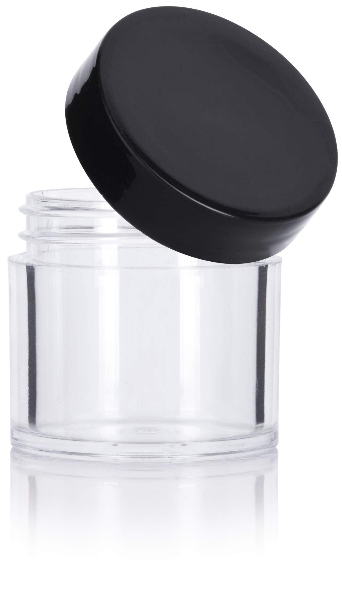 1 Oz / 30 Ml Clear Thick Wall Acrylic Travel Refillable Pot Container Jar Samples, Balms, Makeup And Cosmetics, Salves, Airtight