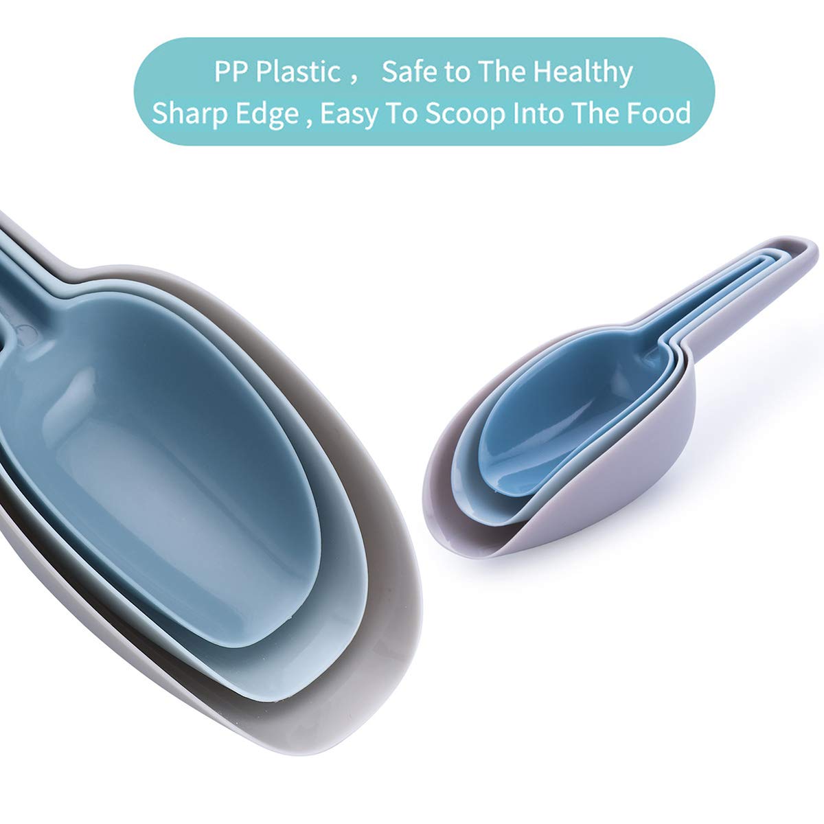 Vilihkc Kitchen Plastic Shovel 3 Pack Food Grade Plastic Shovel Transferring Of Powder, Small Particles, Ice Cream And Mashed Po