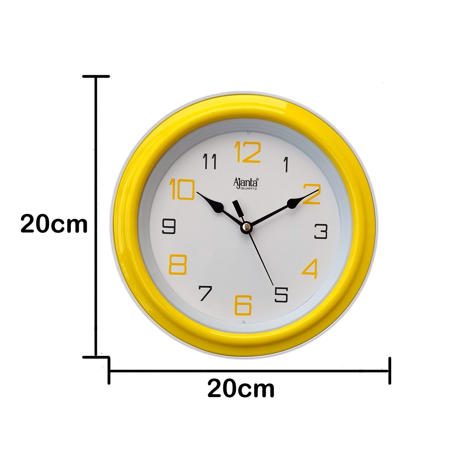 Ajanta 2147 Plastic Abstract Theme Wall Clock (20.5 Cm X 20.5 Cm X 3.5 Cm, Yellow) Analog