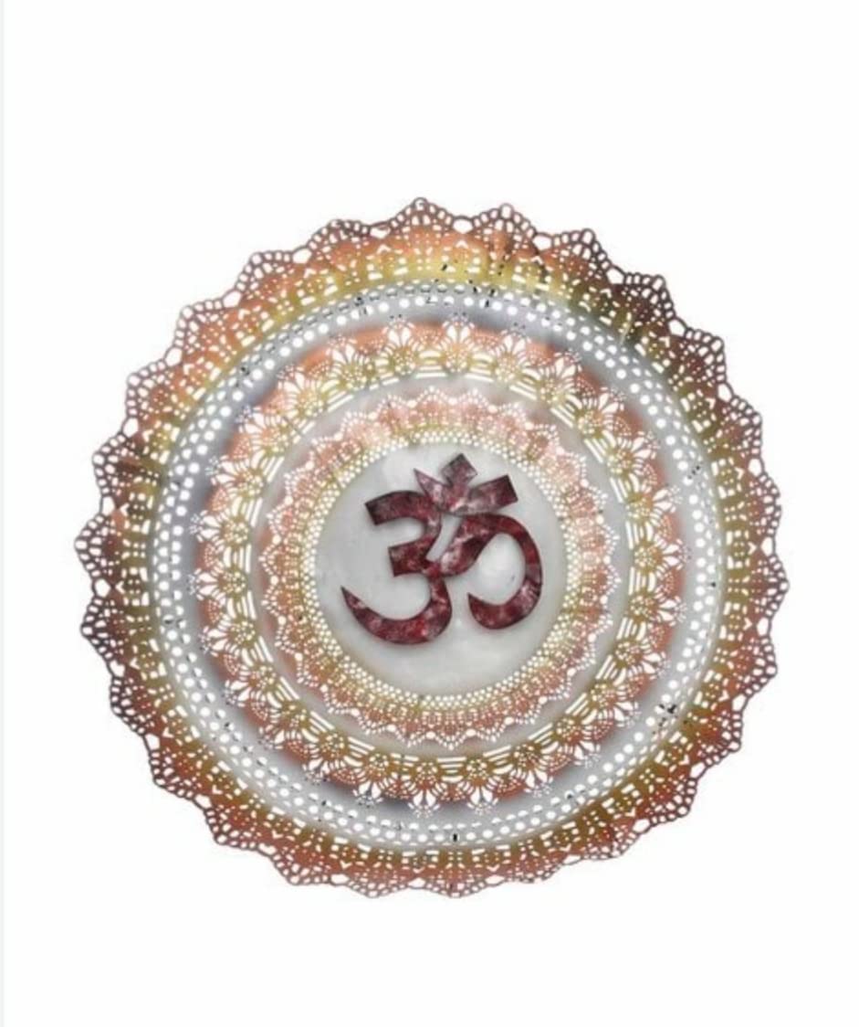 Decornus metal wall decor Om Wall Hanging Wall Mounted Hanging Art with LED Light for home living room bedroom restaurants and g