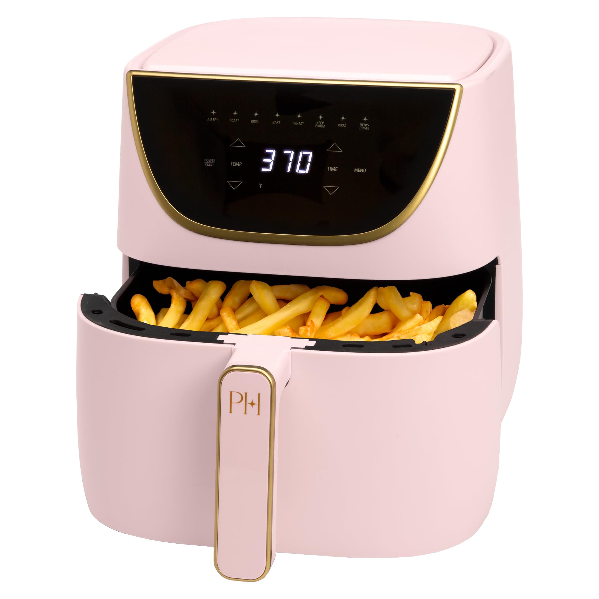 Paris Hilton Air Fryer, Large 6-Quart Capacity, Touchscreen Display, 8-In-1 (Air Fry, Roast, Broil, Bake, Reheat, Keep Warm, Piz