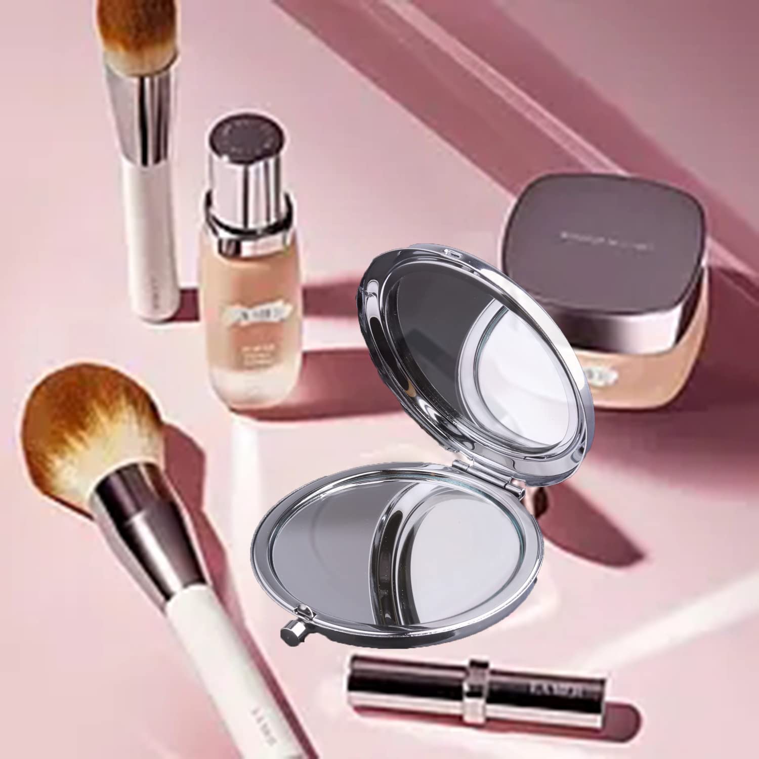 Zuo Bao RHONY Inspired Gift Housewives Makeup Mirror Sorry I'm Late I was in Glam Compact Mirror Gift for Mother Girlfriend (Sorry I'm Late)
