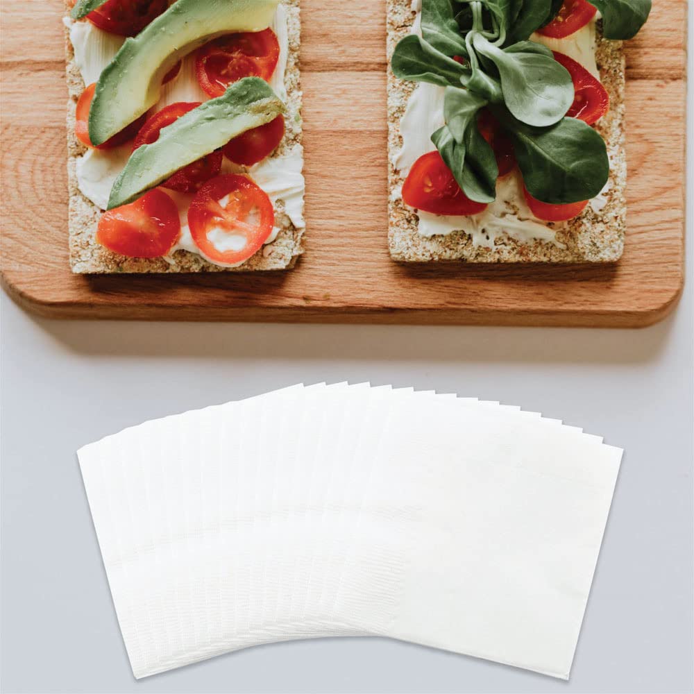 Jam Paper Small Beverage Napkins - 5 X 5 - White - 50/Pack