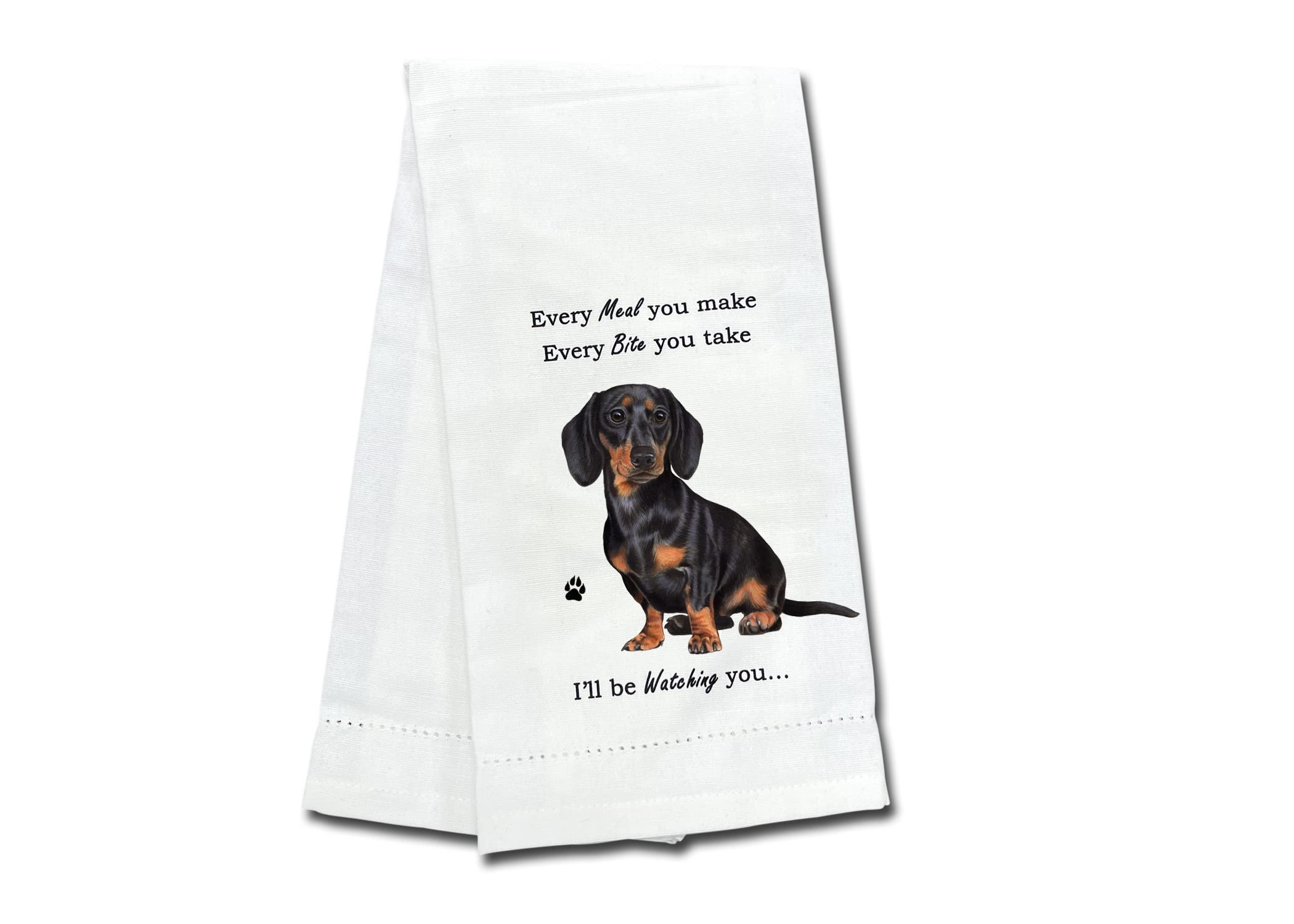 Black Dachshund Kitchen Towel - Soft Highly Absorbent - Black Dachshund Gifts - Dish Towels For Washing Dishes - Tea Towels - Re