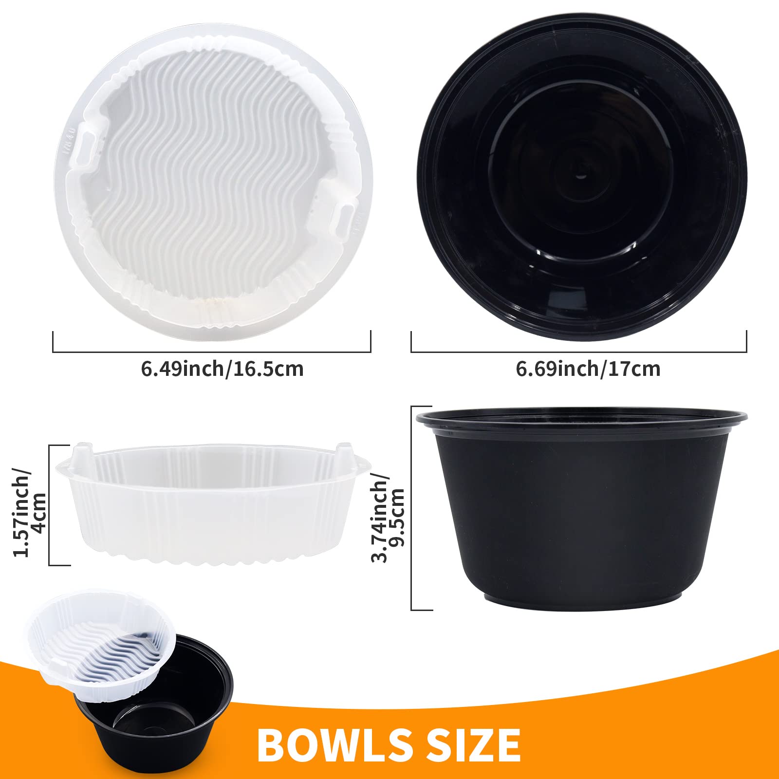 Popmisoler 150 Pcs Stackable Lunch Container,Lunch Containers With Compartments,Reusable Disposable Salad Lunch Containers For A