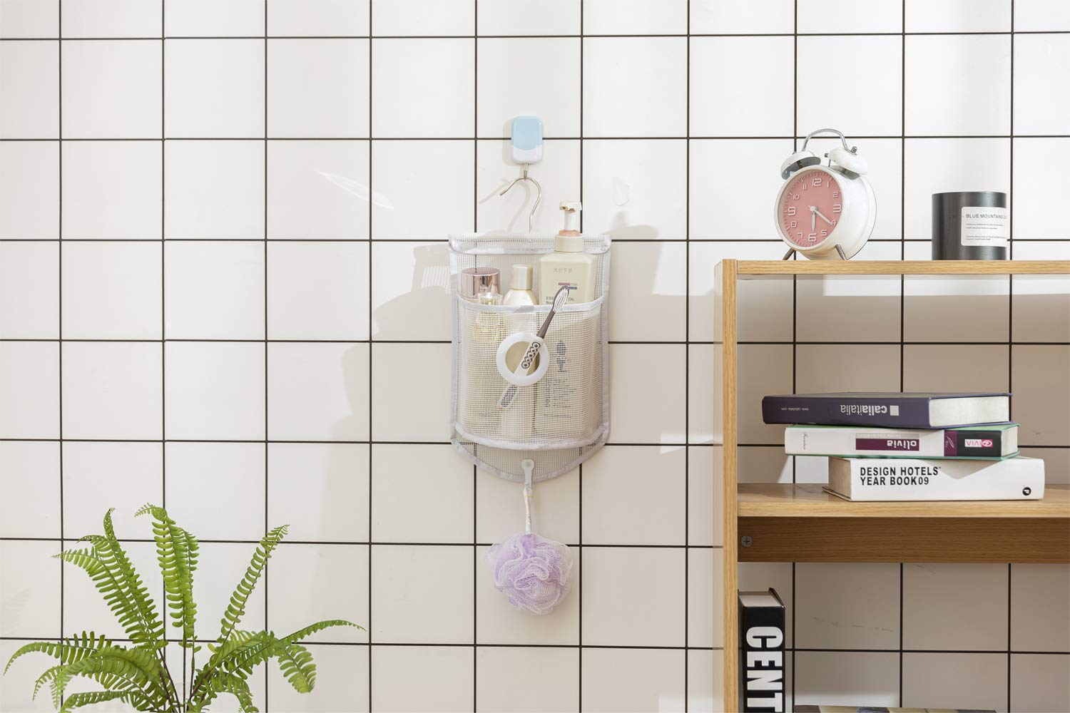 Alyer Small Hanging Mesh Shower Caddy,Series Toiletry And Bath Accessories Organizer (White)