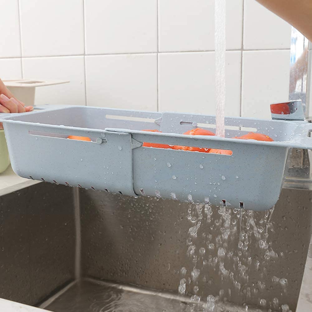 Inditradition Over The Sink Expandable Colander For Fruits, Vegetables, Dish, Utensils | 24-34 Cm, Assorted Colour (Plastic)