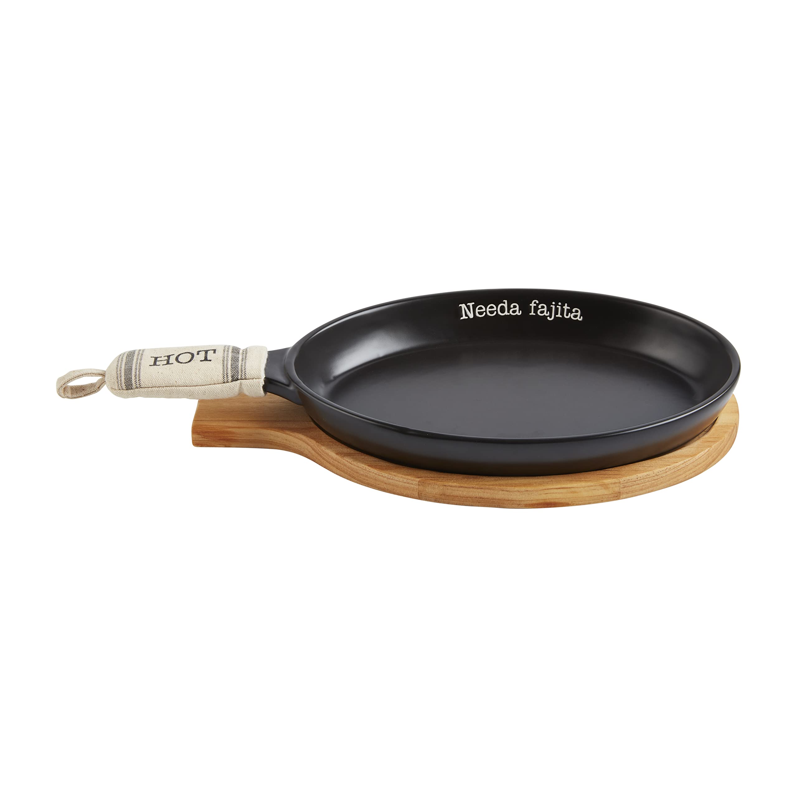Mud Pie Circa Fajita Skillet Set, Black, 13 1/2'' X 7'' Dia