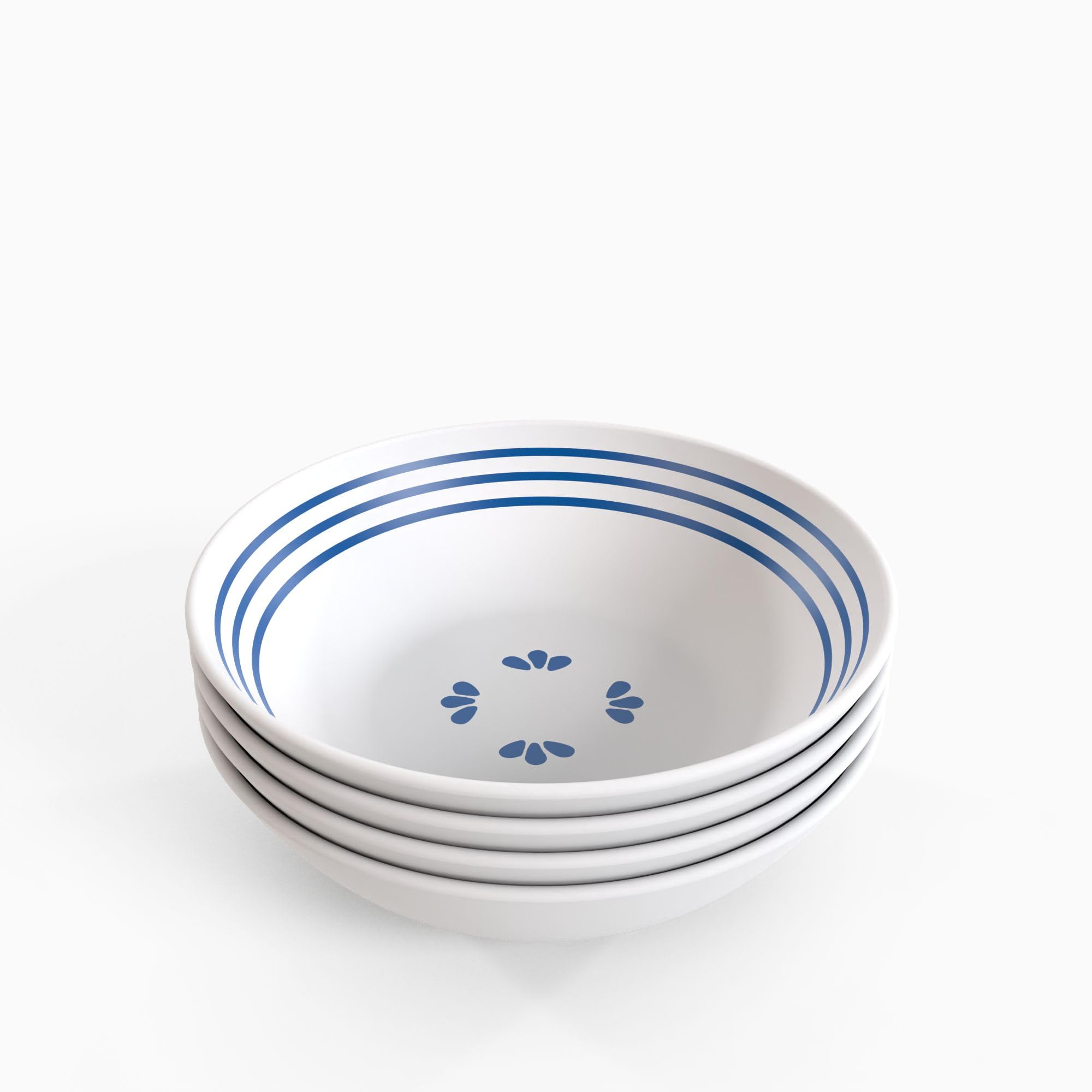 TervisHome Melamine Bowls - Set of 4 | MediterraBlue Collection | Durable Stoneware-like Quality, Dishwasher Safe, Perfect for I