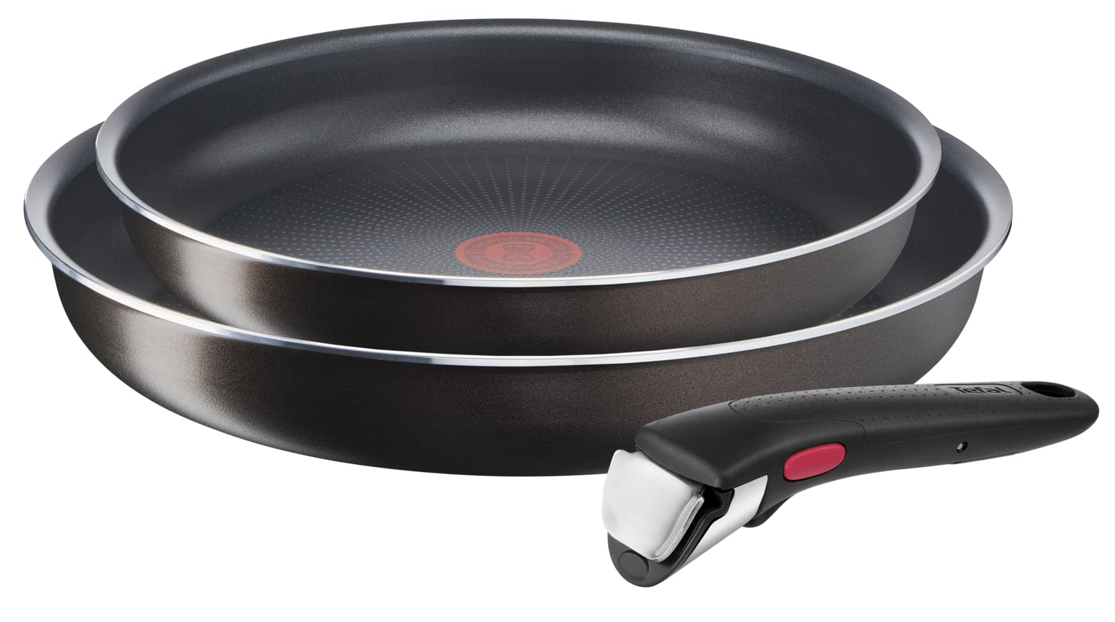 Tefal Ingenio L1509202 Frying Pans 24/28 Cm, Removable Handle, Non-Induction, Non-Stick Coating, Stackable, Dishwasher Safe, Eas