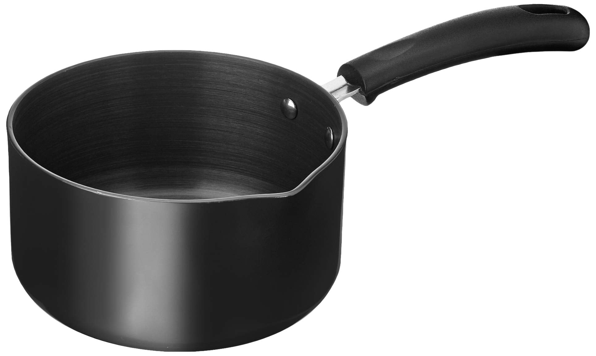 Amazon Brand - Solimo Hard Anodized Saucepan With Bakelite Handle (900Ml)- Non- Induction, Aluminium, Black