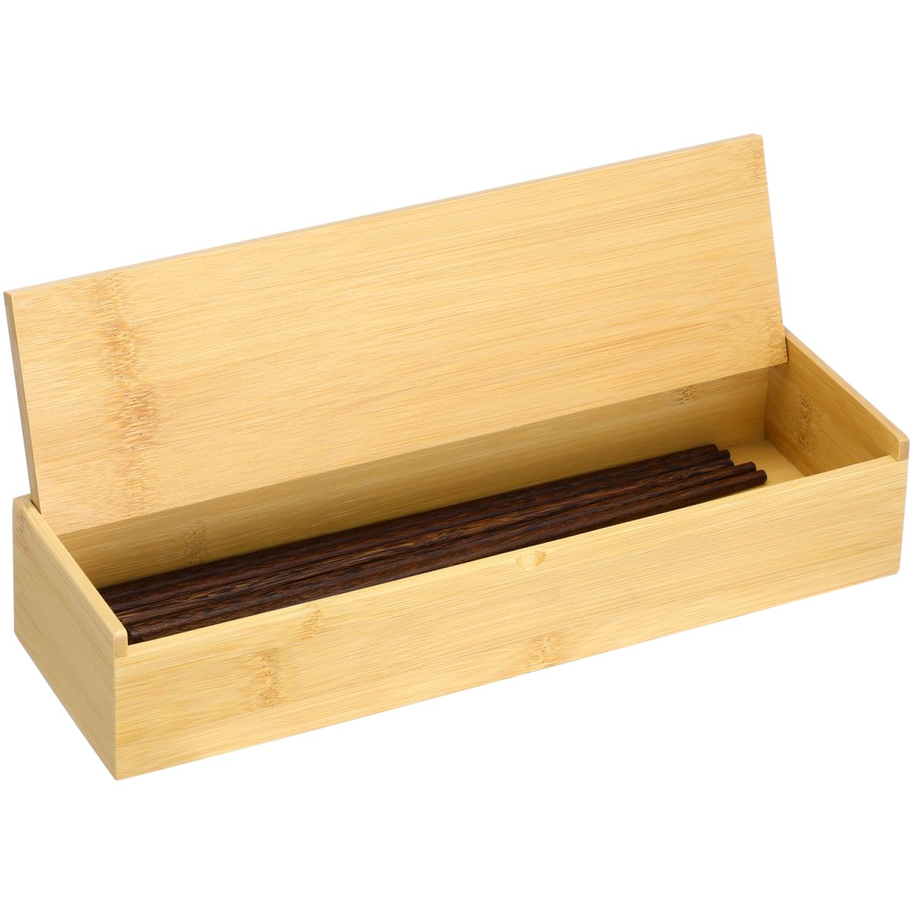 DEARMAMY Bamboo Chopstick Box Kitchen Drawer Organizer Silverware Storage Case Utensil Holder SpaceSaving 11.81X3.54X2.36In Bam