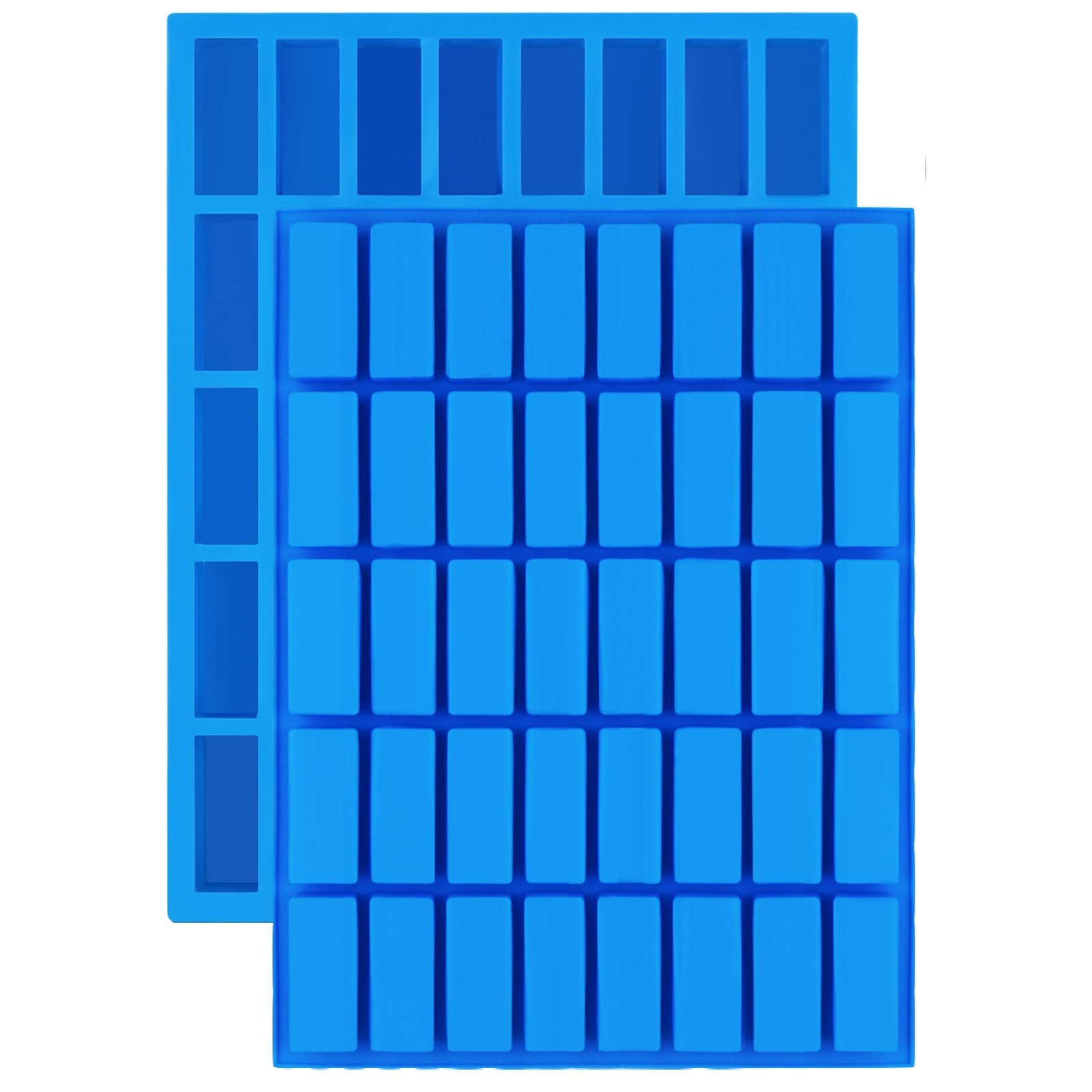 Mity Rain 2 Pack 40 Cavity Narrow Rectangle Silicone Caramel Candy Molds Chocolate Bar Mold For Truffles, Ganache, Jelly, Pralin