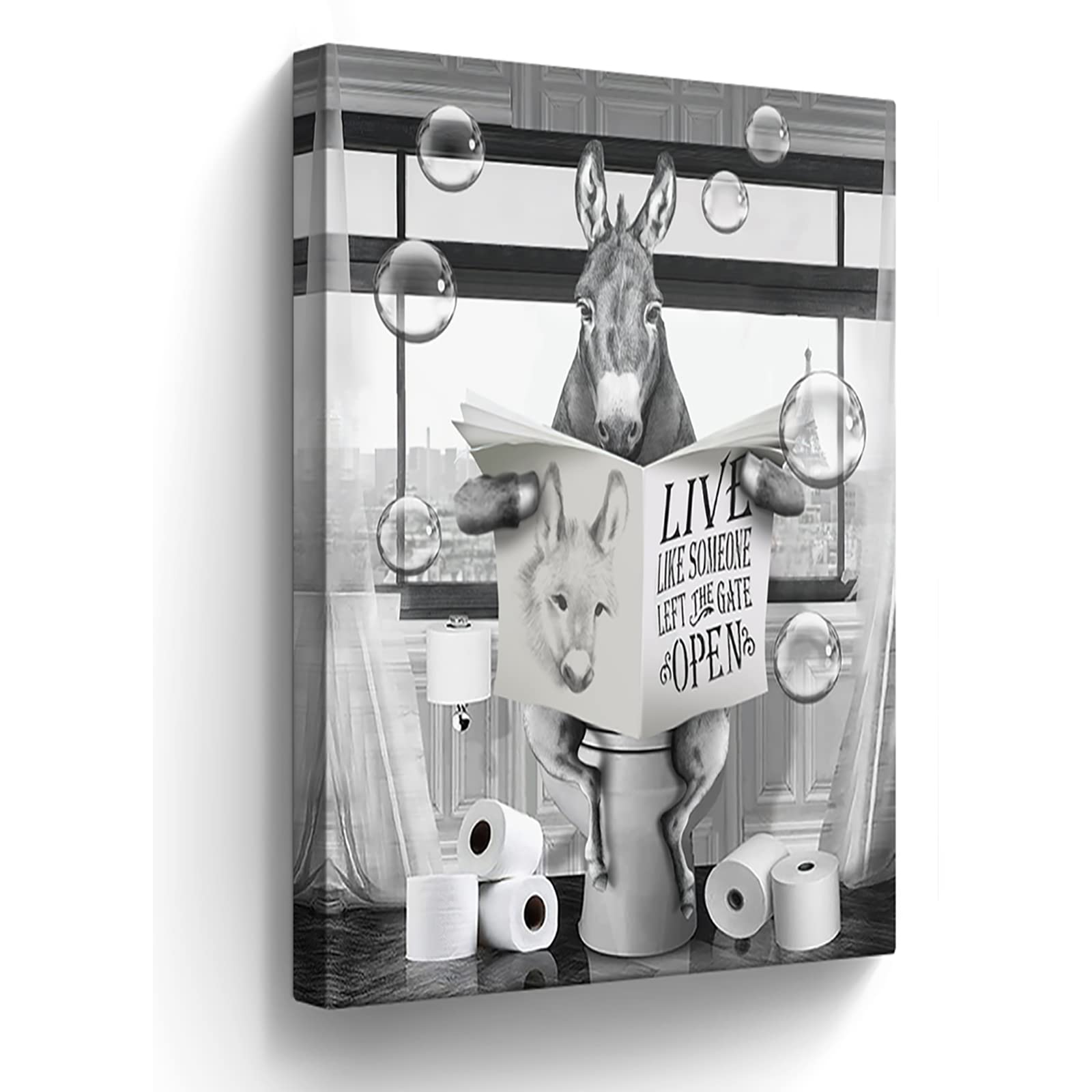 Bathroom Decor Wall Art Cute Donkey Pictures Farmhouse Bathroom Wall Decor Funny Donkey Sitting In Toilet Reading Newspaper Pain