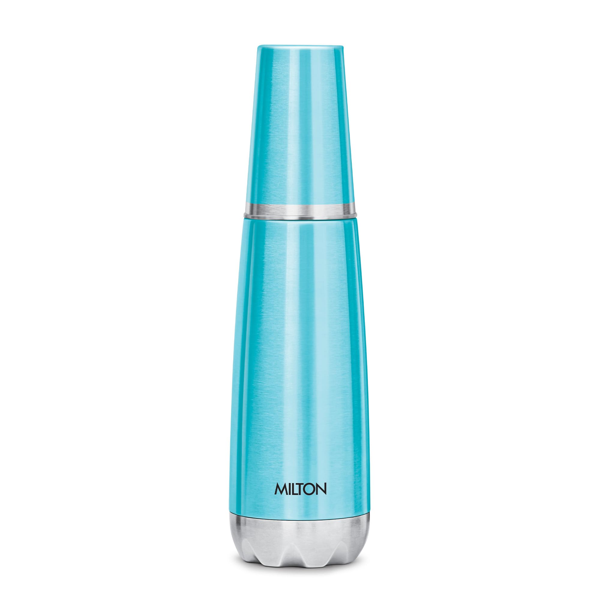 Milton Vertex Steel 750 Thermosteel 24 Hours Hot Or Cold Water Bottle With Unbreakable Tumbler, 700 Ml, Metalic Sky Blue