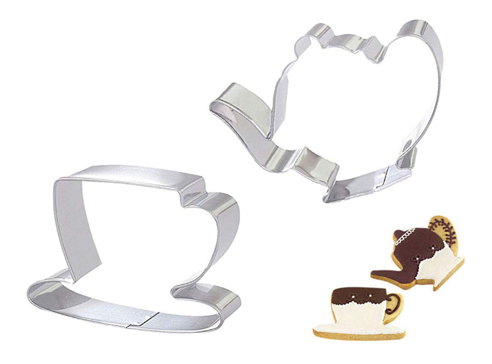 Zdywy Teacup Teapot Coffee Cup Shape Biscuit Cookie Cutter