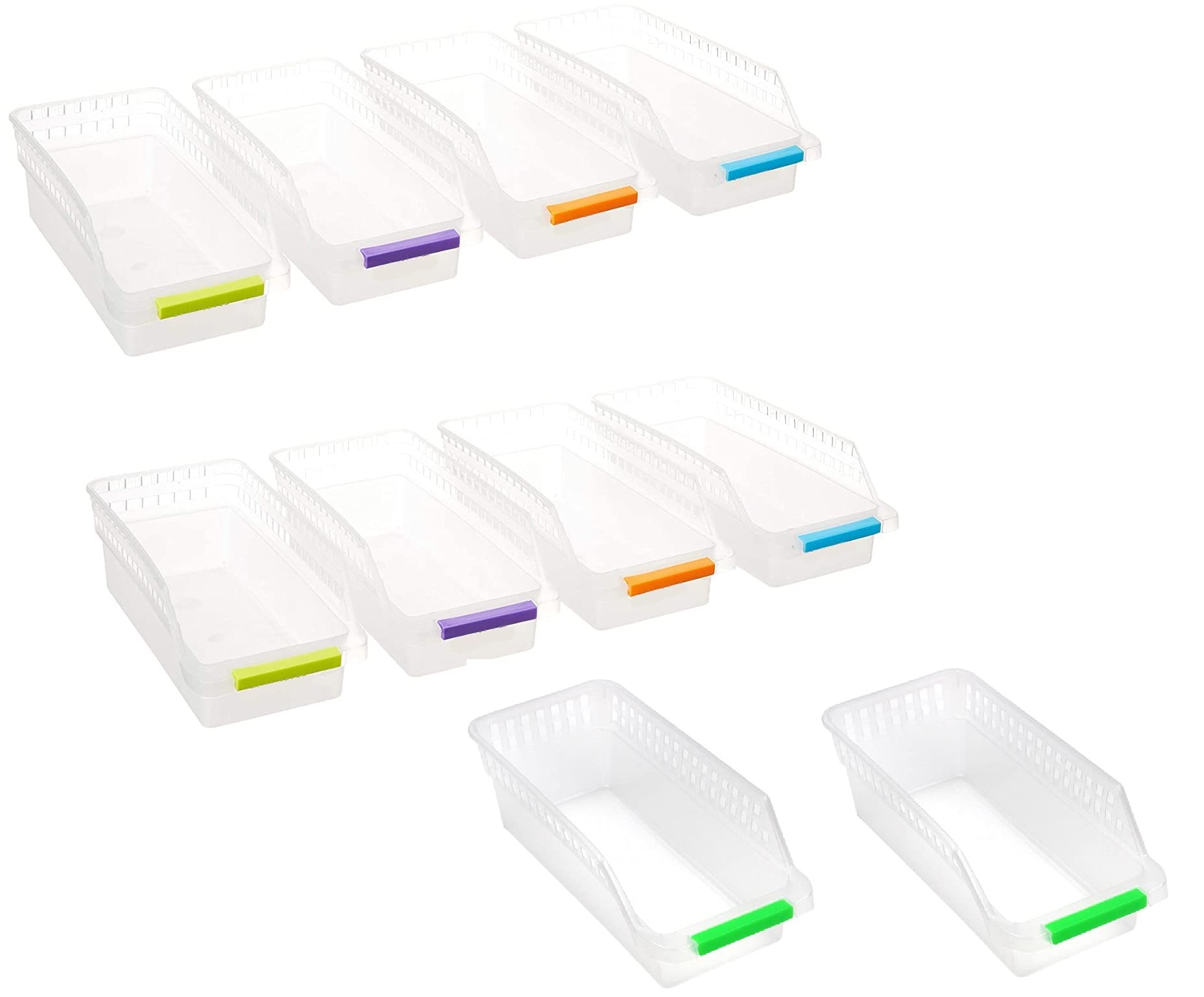 Inditradition Plastic Stackable Refrigerator Food Storage Organizer , Transparent (25 Cm X Width - 10 Cm X Height - 8.5 Cm ) - P