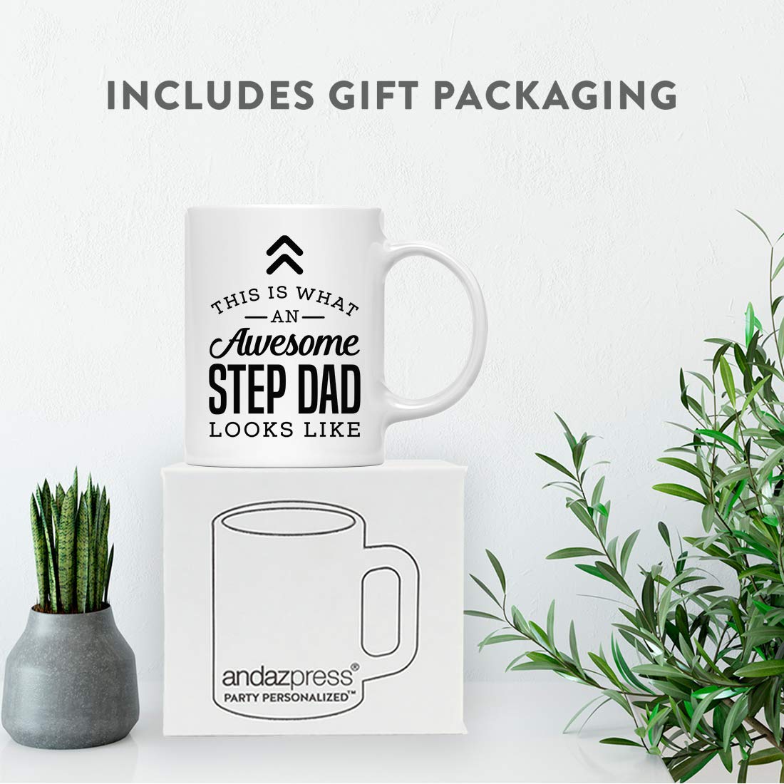 Andaz Press 11oz. Ceramic Coffee Tea Mug Gift, This is What an Awesome Step Dad Looks Like, 1-Pack, Birthday Gift Ideas Coworker