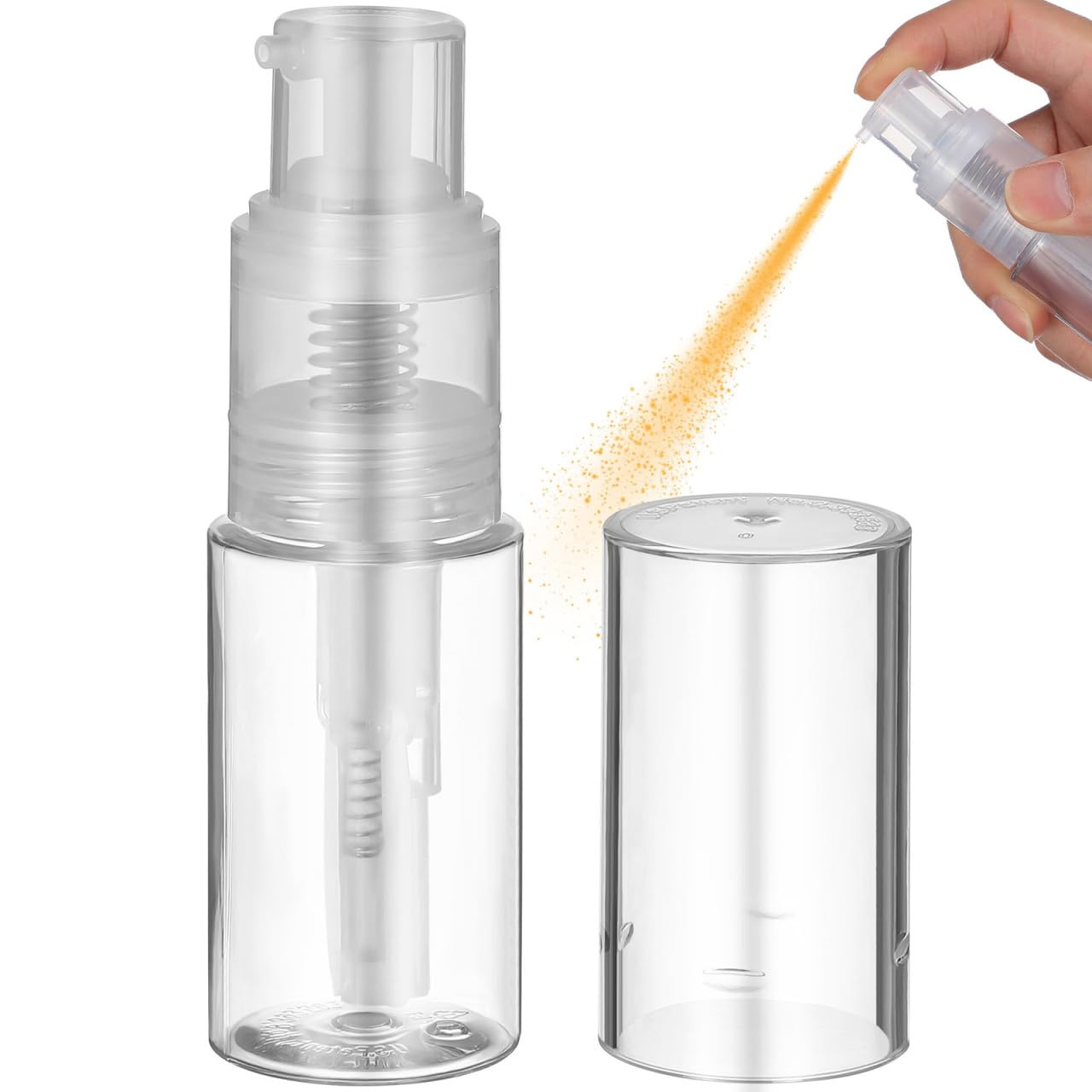 jojofuny Travel Body Powder Dispenser Bottle 35Ml LeakProof Locking Nozzle Portable Clear Refillable Container for Talcum Powde