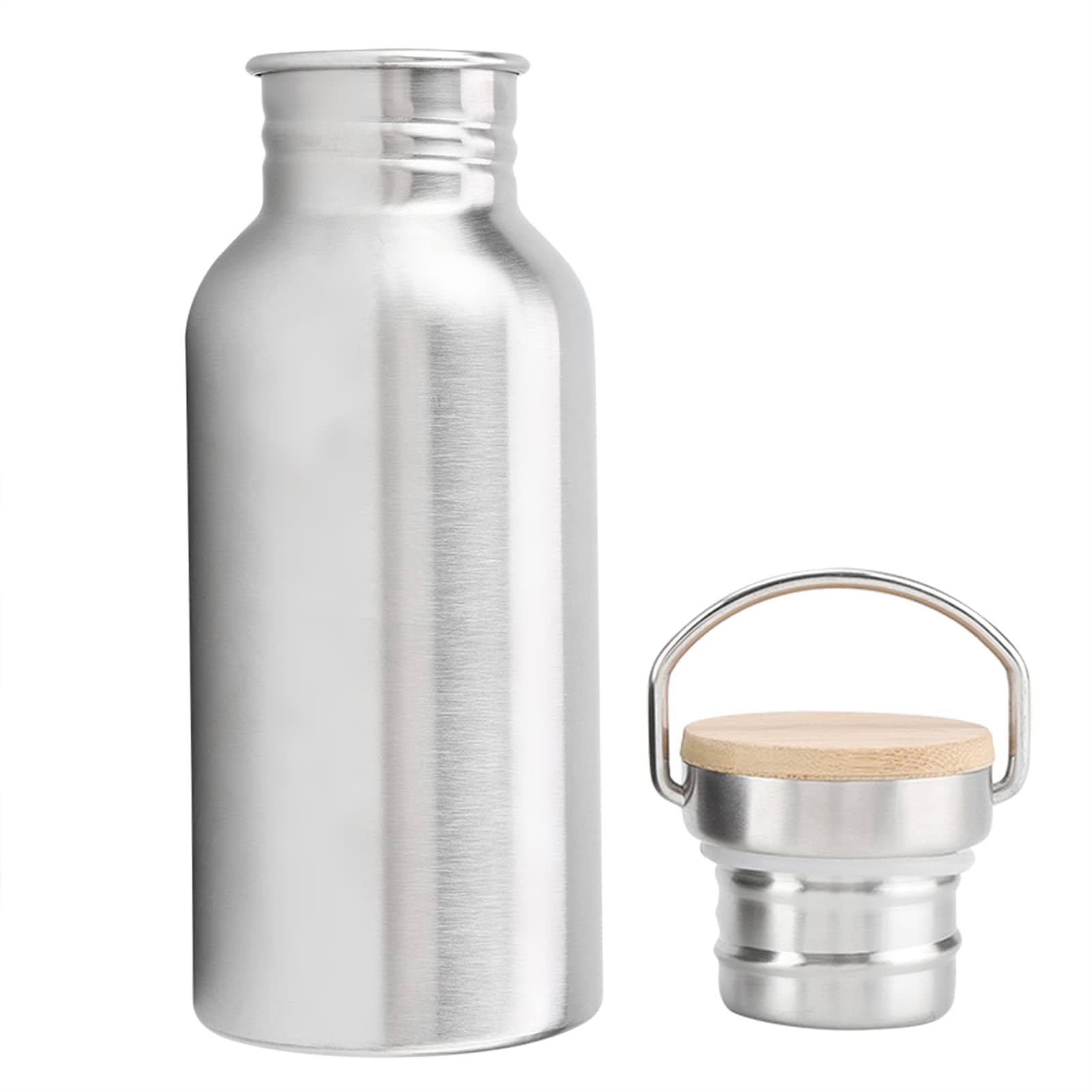 Jwthee Small Stainless Steel Water Bottle, 500ML Single Wall Wide Mouth Water Bottle for Hot and Cold Drinks, Flask Water Bottle