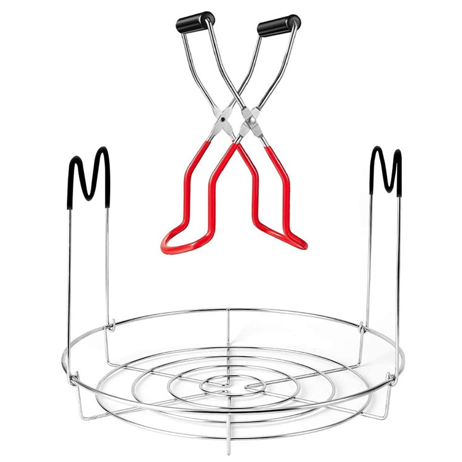 Canning Rack With Heat Resistant Silicone Handles,Stainless Steel Canning Jar Rack Canner Rack Canning Rack Canning Tongs For Re