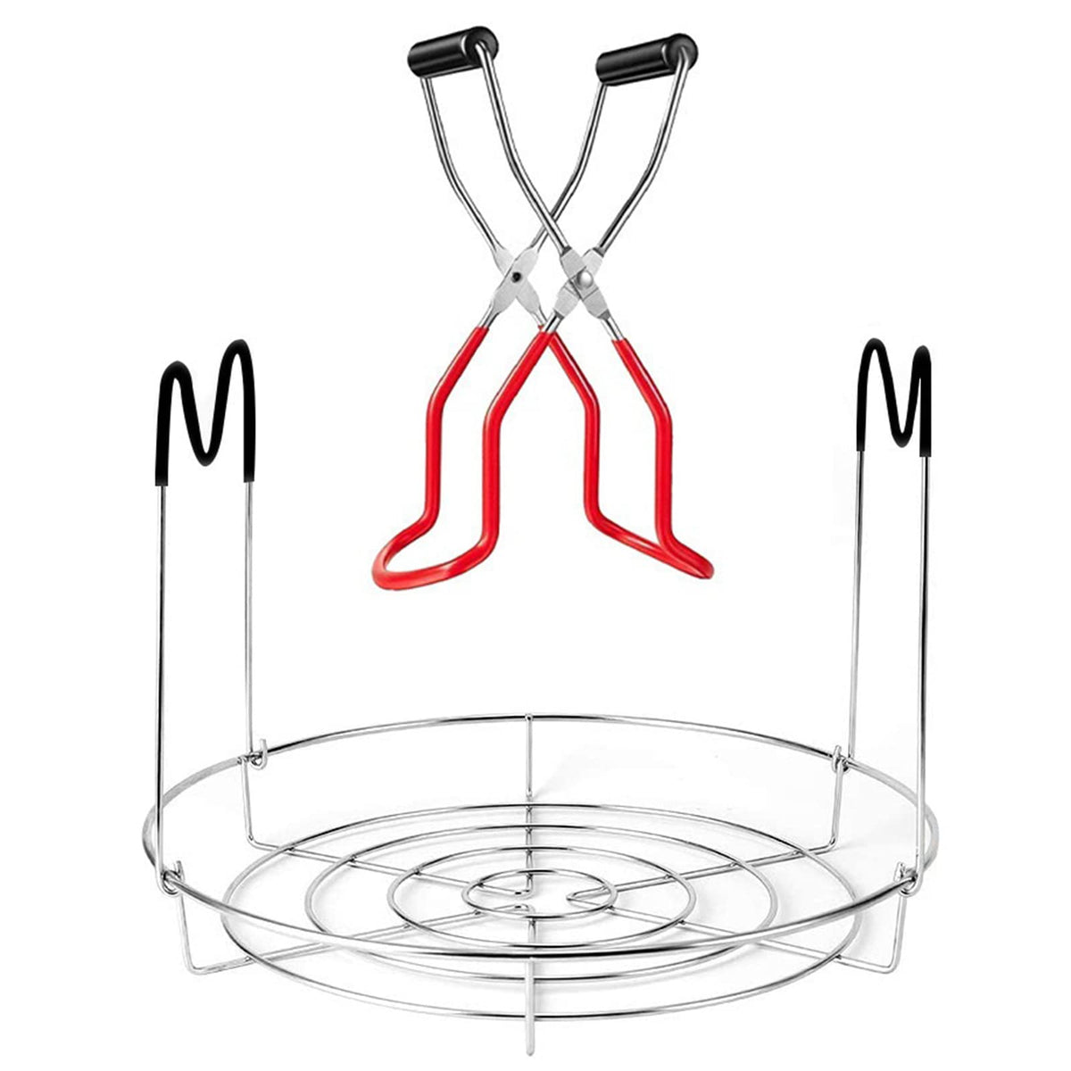 Canning Rack With Heat Resistant Silicone Handles,Stainless Steel Canning Jar Rack Canner Rack Canning Rack Canning Tongs For Re