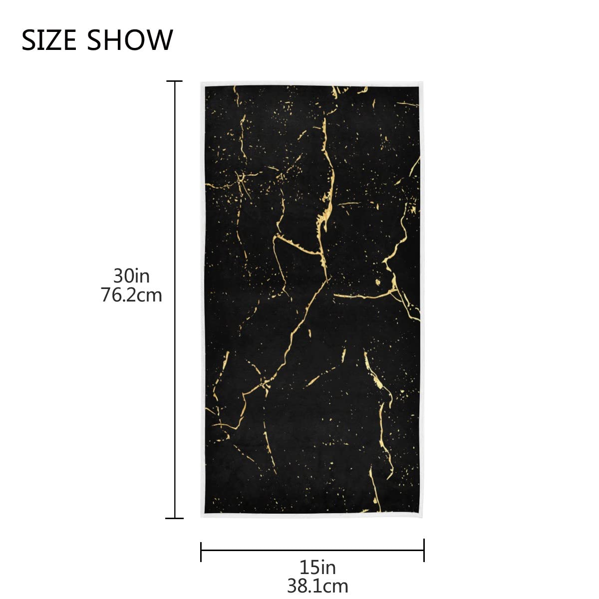 Wamika Black Gold Marble Hand Bath Towel Shower Towels Set Tie Dye Kitchen Hanging Gym Fingertip Bathroom Towel Highly Absorbent