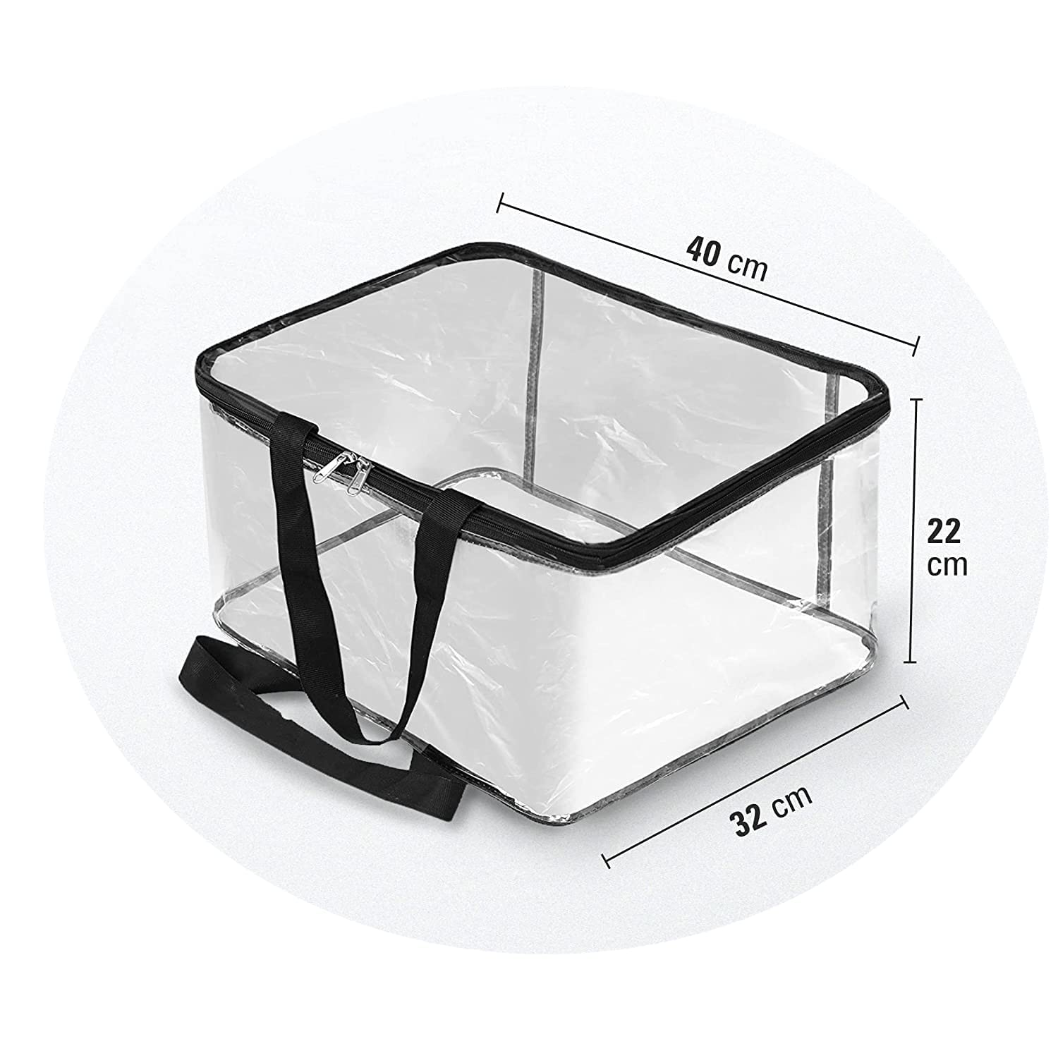 Hollio Transparent Pvc Storage Bag For Saree Covers With Zip,Clothes, Lehenga, Blankets, Bedsheets, Toys, Docs | Wardrobe Organi