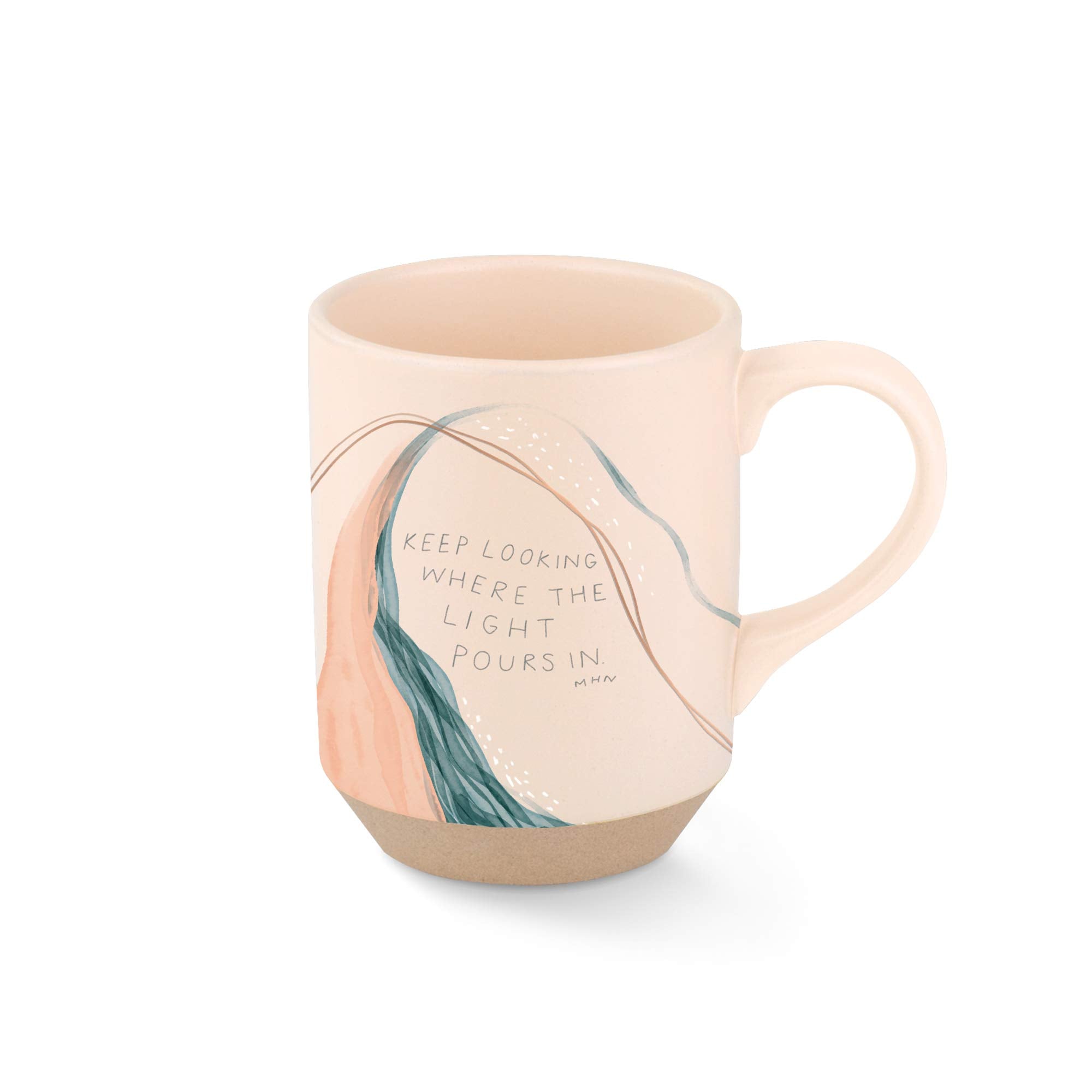 Fringe Studio Keep Looking Stoneware Mug, 12 fl oz, Light Peach, 429059