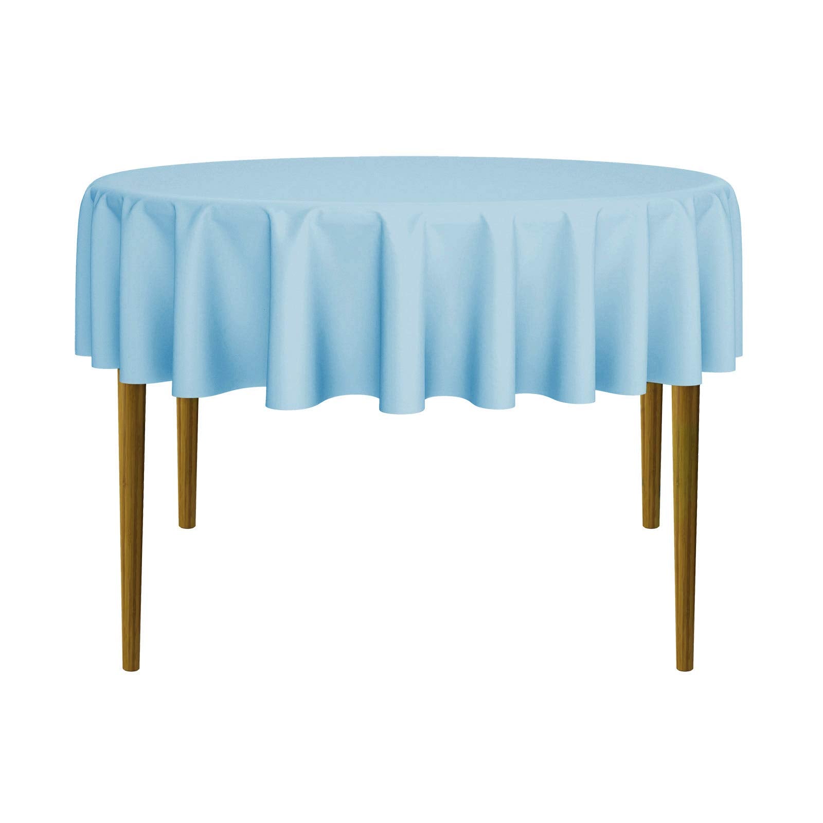 Lann'S Linens - 70 Round Premium Tablecloth For Wedding/Banquet/Restaurant - Polyester Fabric Table Cloth - Baby Blue
