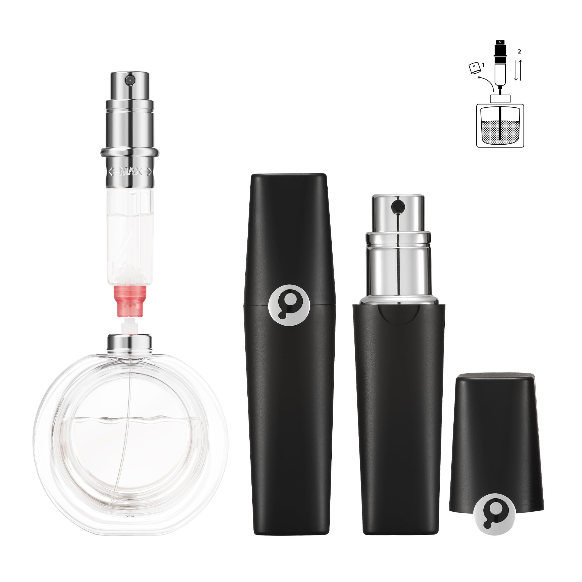 Perfume Pod Atom Refillable Perfume Atomizer (Atom01, Black)