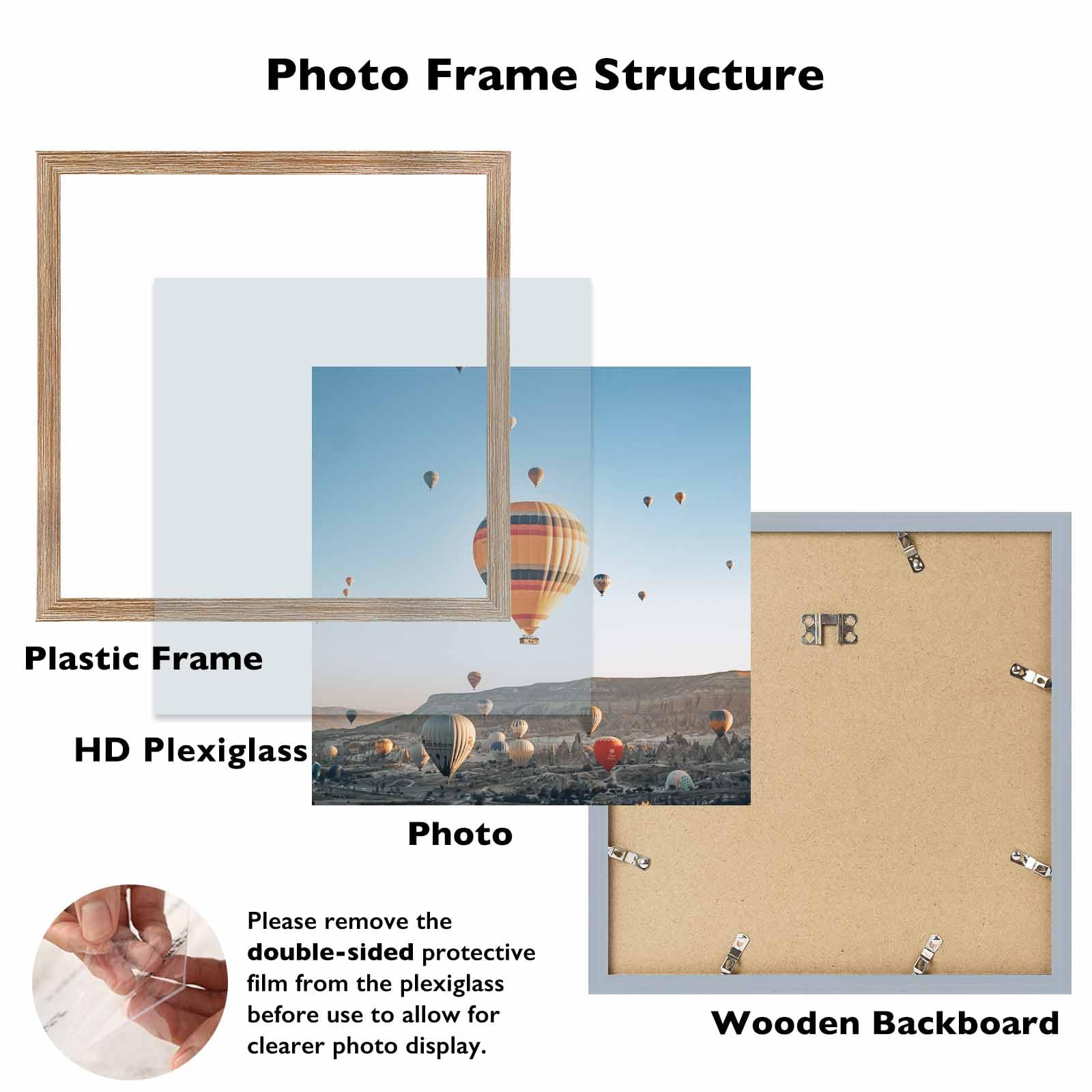 JCJMY 13x13 Picture Frame Rustic Brown for Wall Hanging, Wall Mounting Horizontally or Vertically, 13 x 13 Square Wall Gallery P