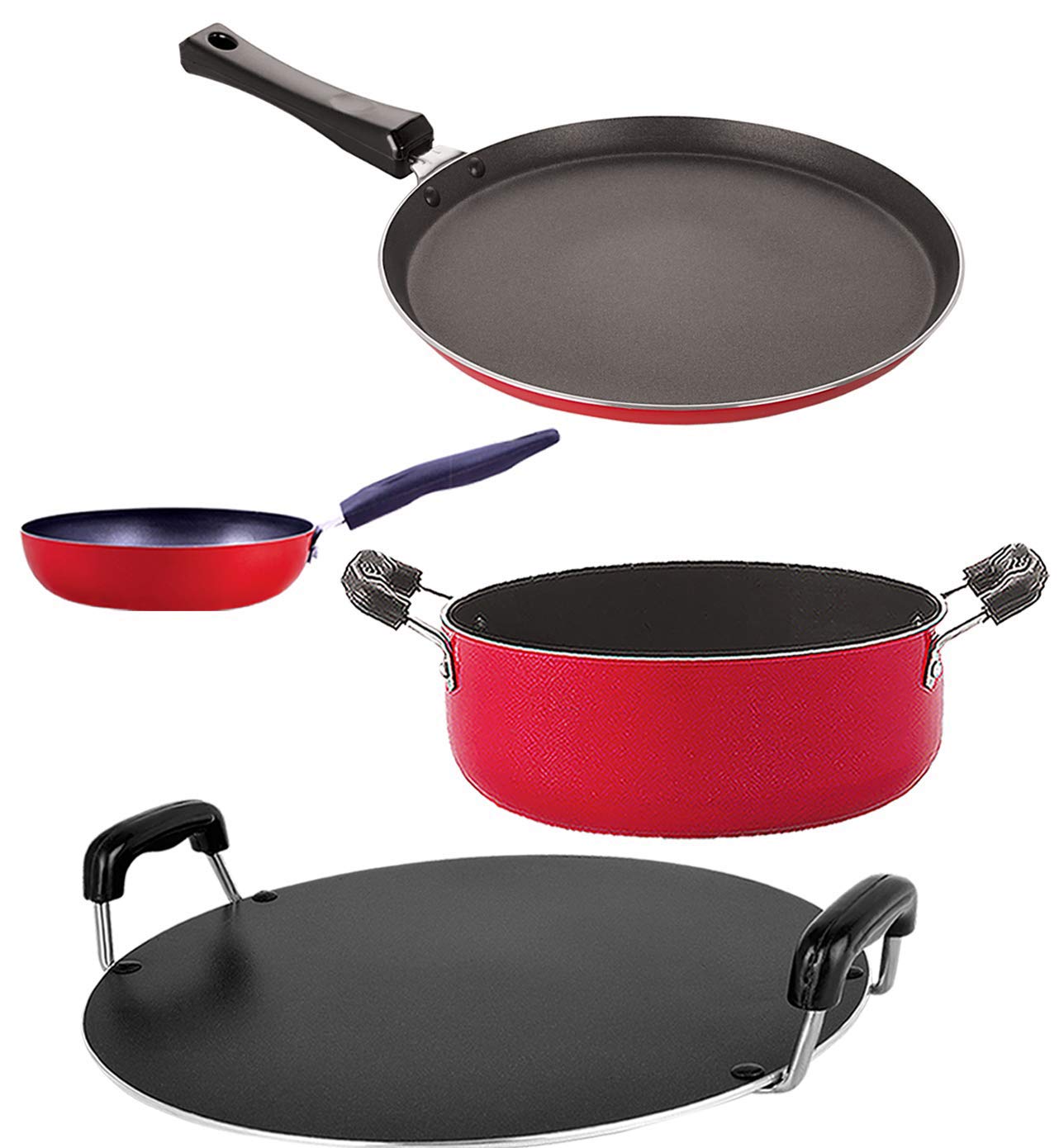 Nirlon Aluminium Non Stick Cookware Pots And Pans Set Of 4 Pieces (Ft13_Cvg_Rt_Cs24)