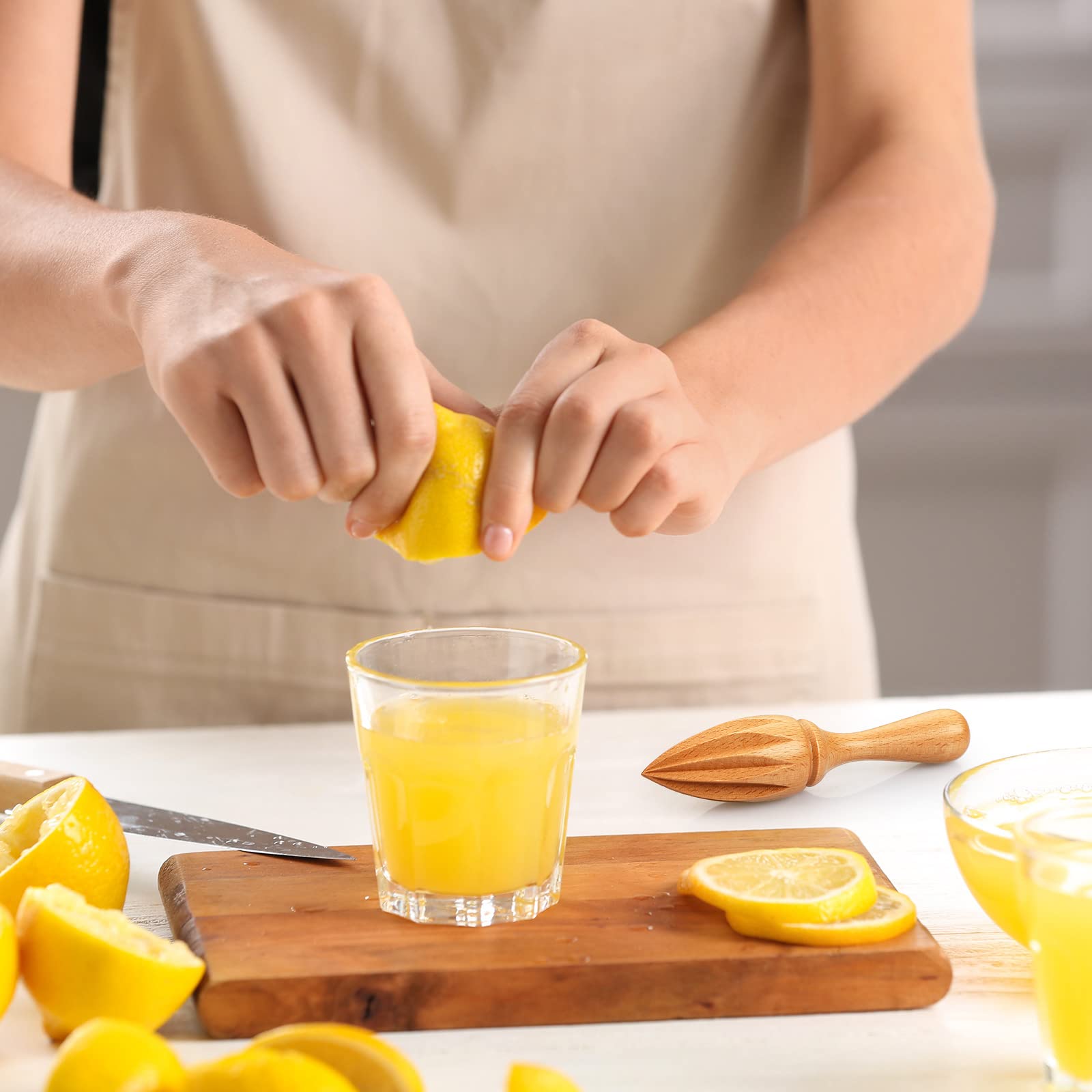 2 Pcs Wooden Citrus Reamer Lemon Hand Juicer Beech Wood Handheld Citrus Juicer Easy To Hold Kitchen Juicing Tool Manual Orange L