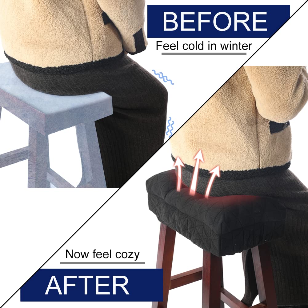 Buyue Seat Cushion For Saddle Stool, Luxury Triangle Fashion Jacquard With Anti-Skid Silicone Bar Stool Cushion Padded (Dark Gre