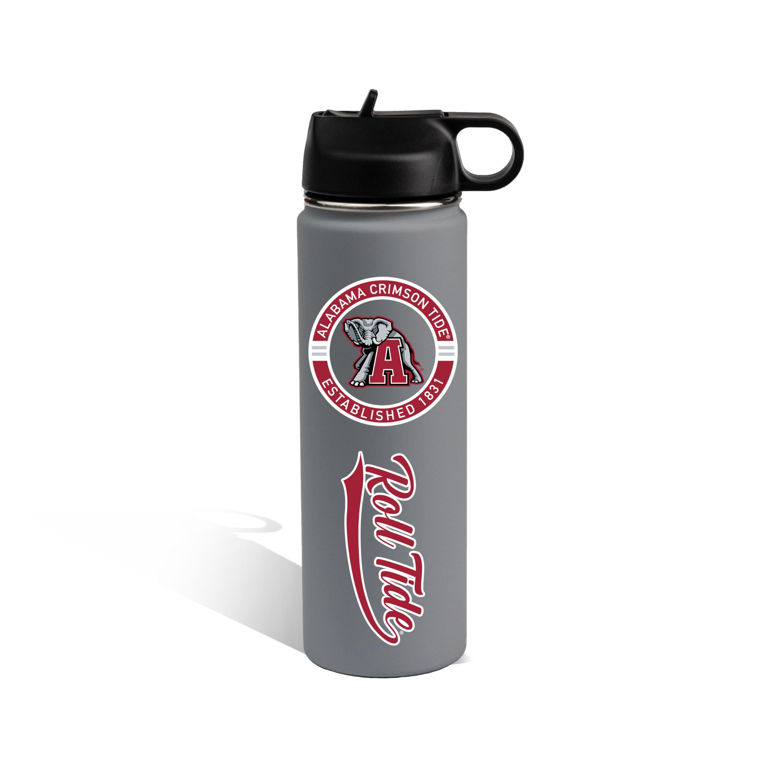 The Memory Company Officially Licensed 22oz Rubberized Water Bottle, University of Alabama
