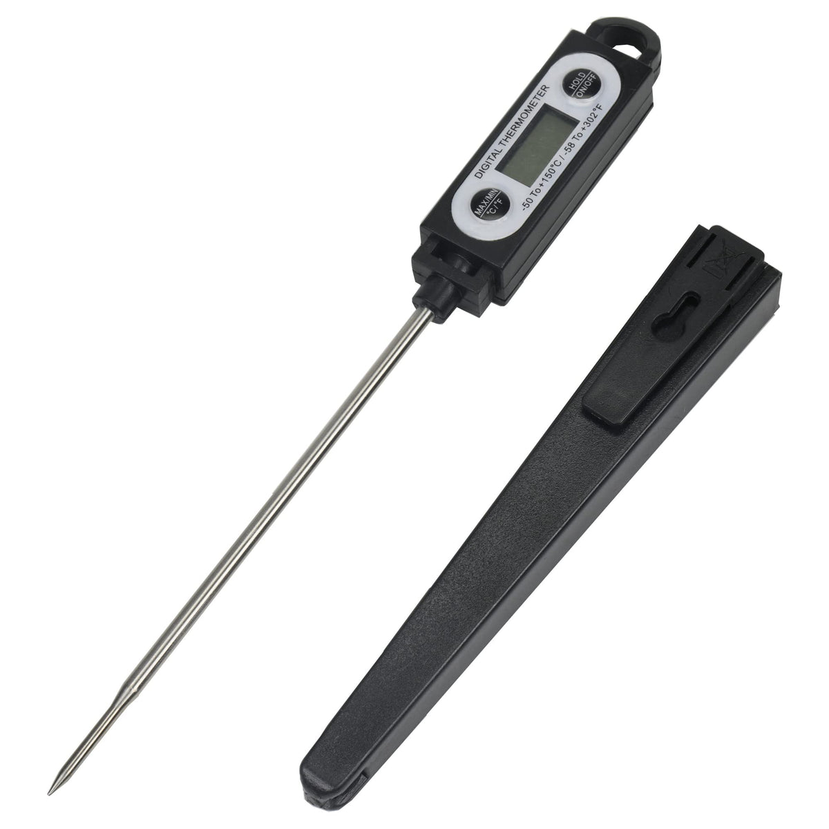 Chef Craft Select Instant Read Thermometer, 10 Inch, Black