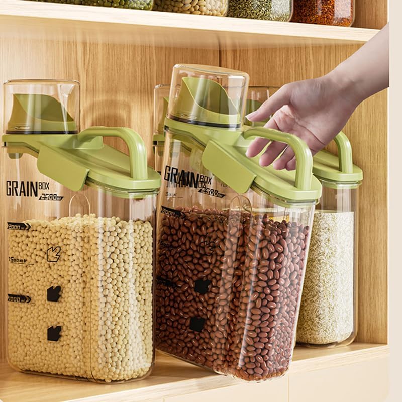 Himja Kitchen StorageDouble Sealing Lock Slim Design Container With Handle|Transparent 1.5Ml Storage Capacity Kitchen Grains/Sn