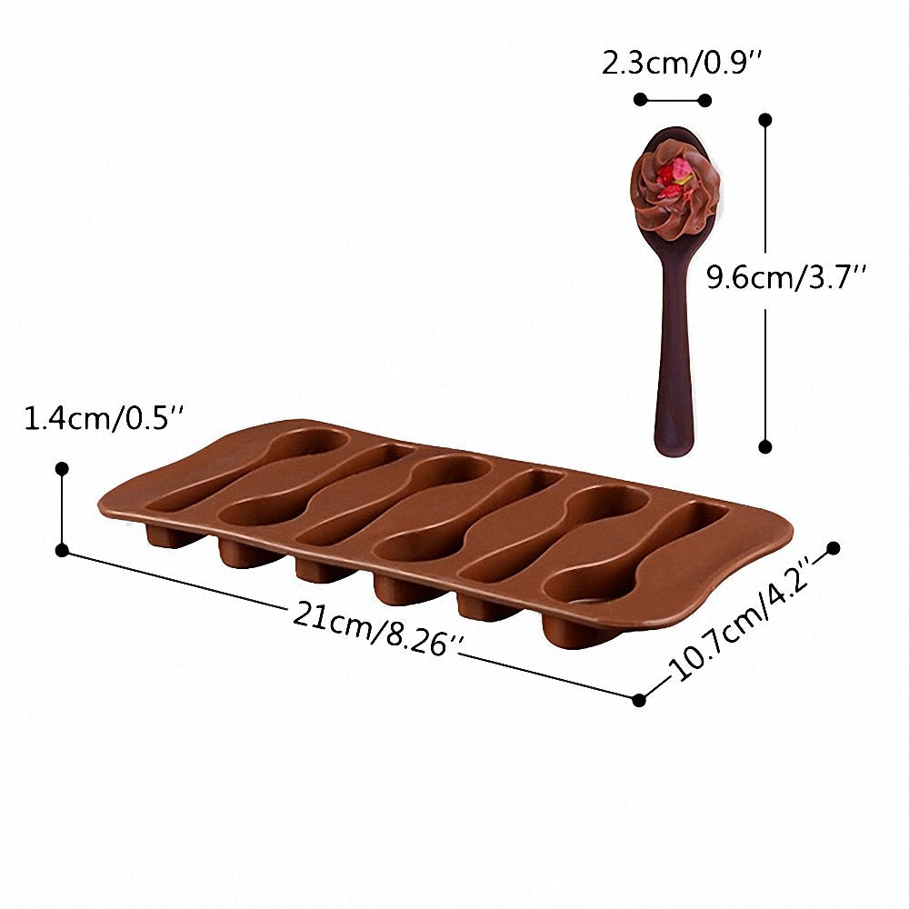 3-Pack Spoon Chocolate Molds - Moldfun Small Oven Safe Spoon Silicone Mold For Peppermint Candy, Gummy, Cake Topper Decorating,