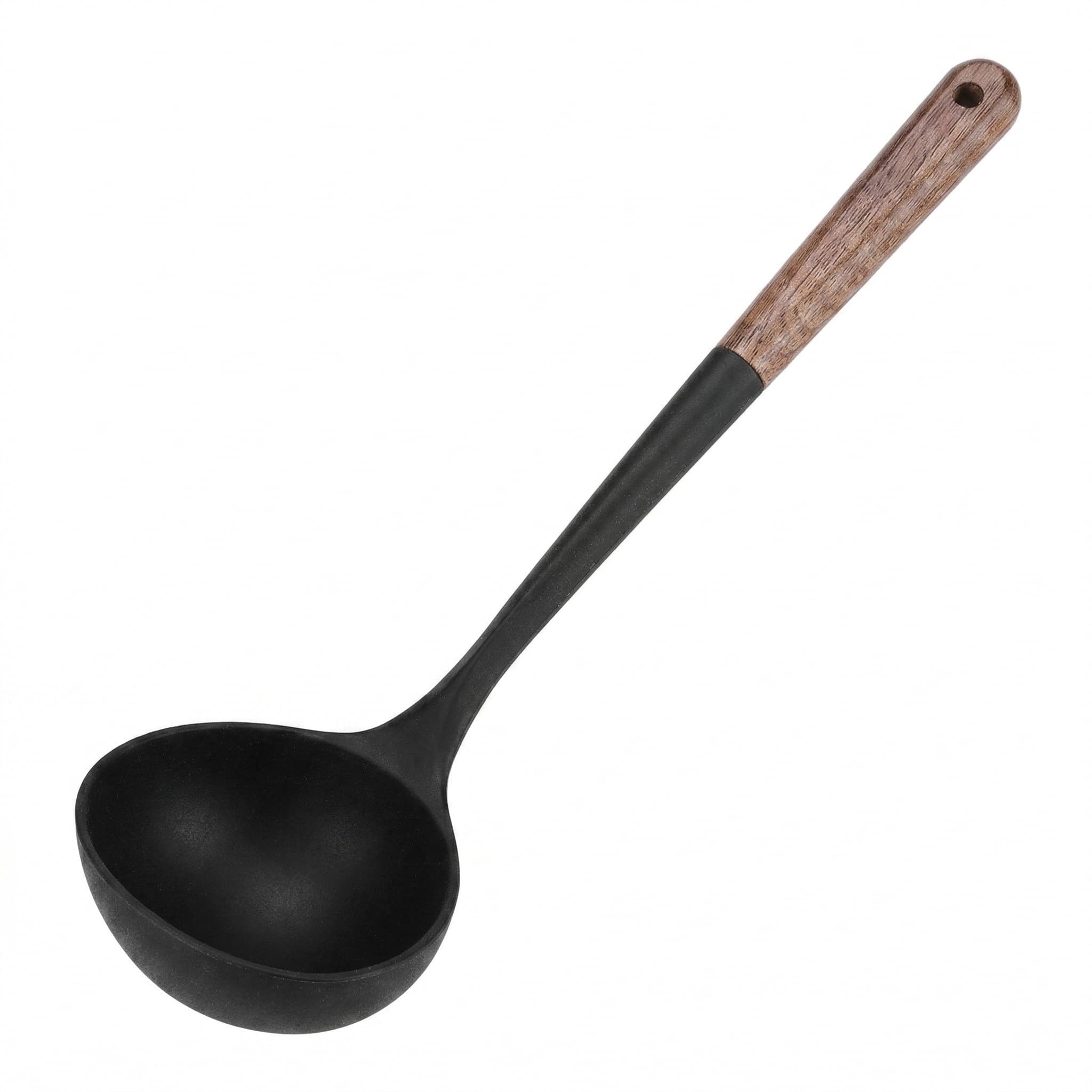 LorisArm Large 13 Soup Ladle Spoon, 8 Ounce Wooden handle Silicone Ladle Spoons Non Stick Kitchen Utensils.