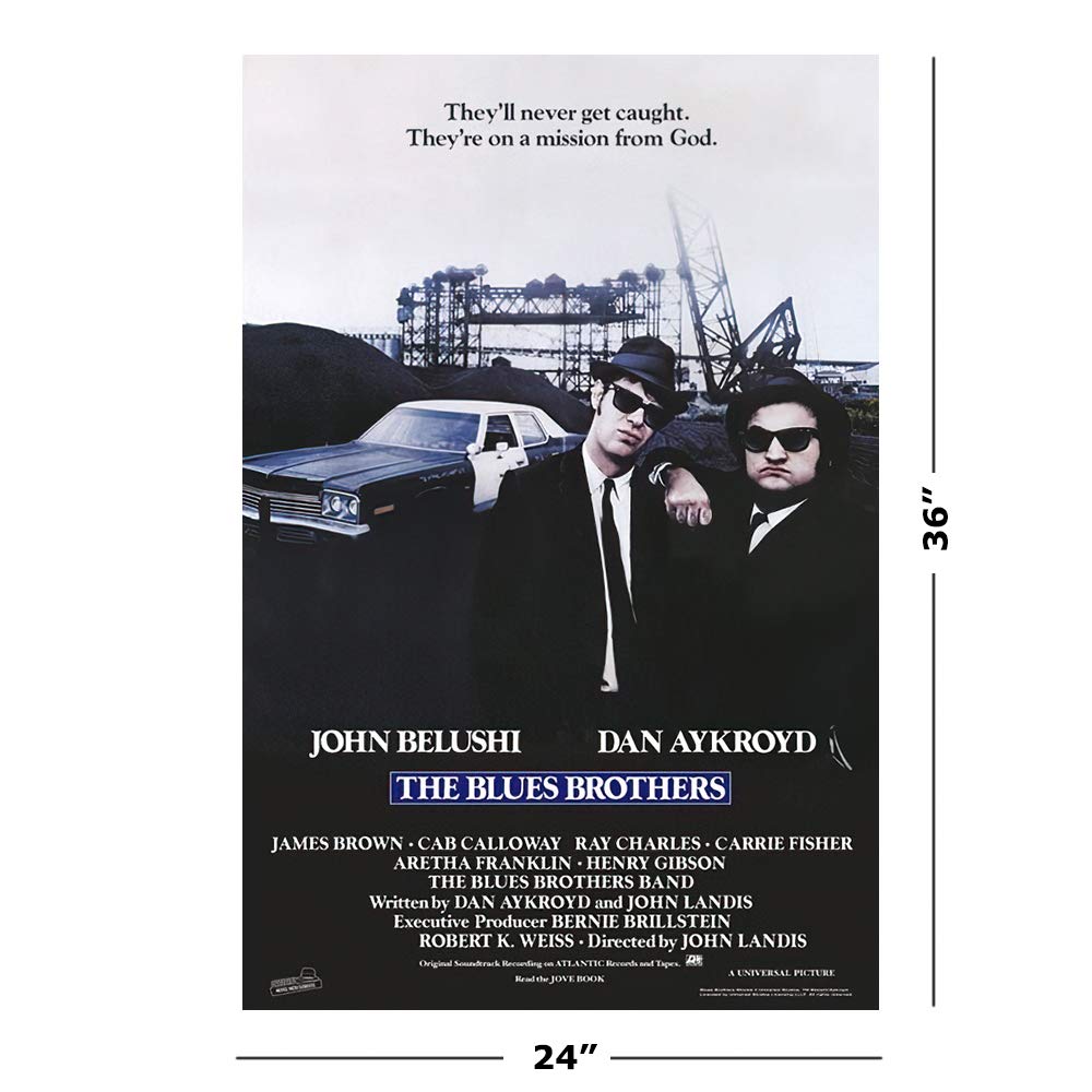 Poster Stop Online The Blues Brothers - Movie Poster (Regular Style - On A Mission From God) (Size: 24'' X 36'')