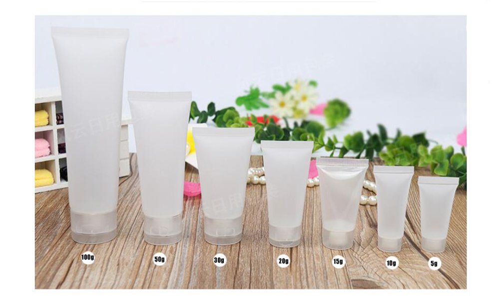 Upstore 20Pcs Emply Plastic Cosmetic Soft Tube Vial Bottles With Flip Cover Makeup Travel Sample Packing Storage Holder Containe