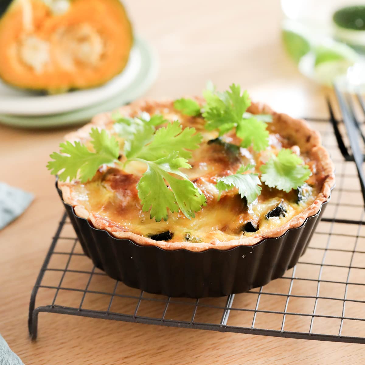 Tosnail 9.5'' X 2'' Nonstick Tart Pan Quiche Pan Pie Pan With Removable Bottom
