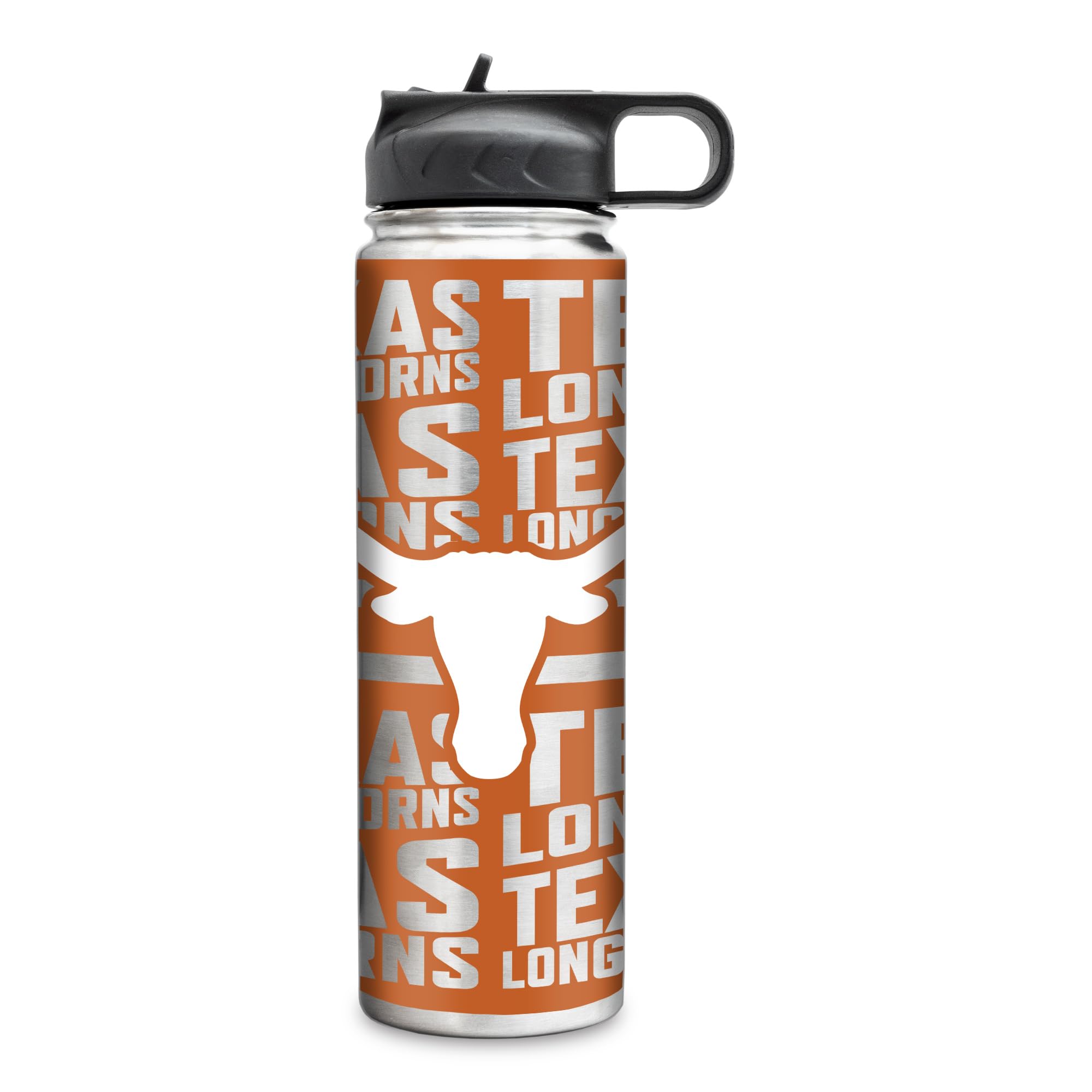 Rico Industries NCAA Texas Longhorns Main 22oz Stainless Steel Tumbler with Lid - Great For Coffee, Tea, Water or Cocktails