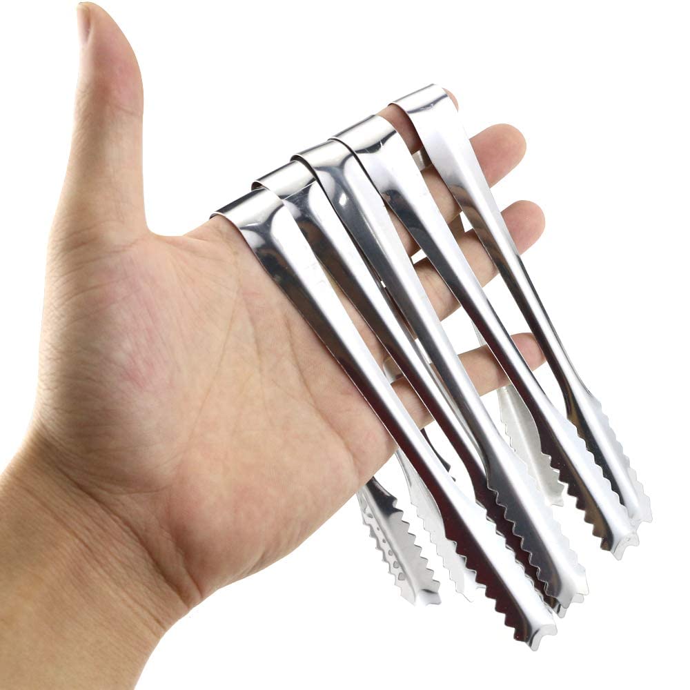 20 Pieces, 6 Inches Mini Stainless Steel Tongs For Serving Snacks, Sugar And Ice, Suitable For Tea, Coffee, Bar And Kitchen