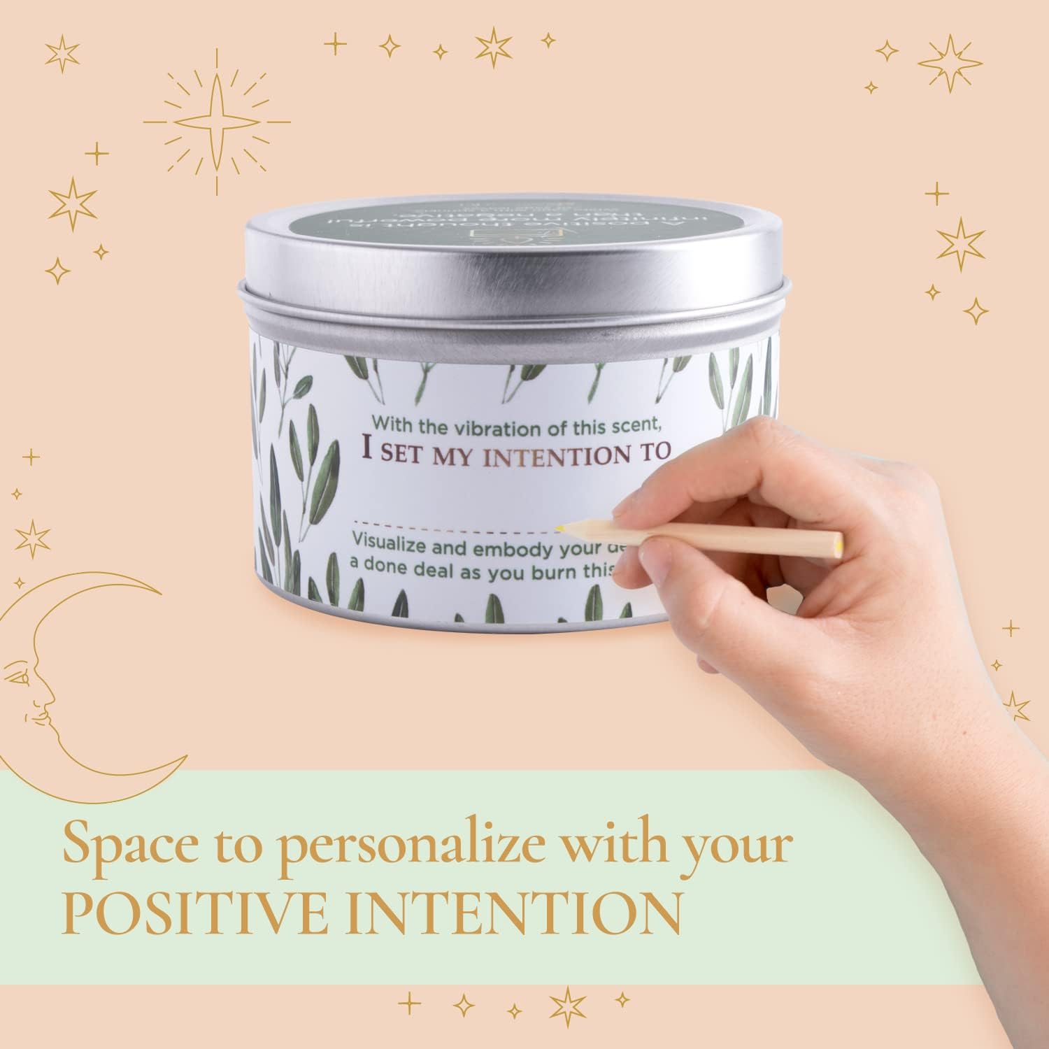 Magnificent 101 Bad Vibes Remover Aromatherapy Candle in 6-oz. Tin Holder: 100% Natural Soy Wax with Pure Sage Leaves & Essentia