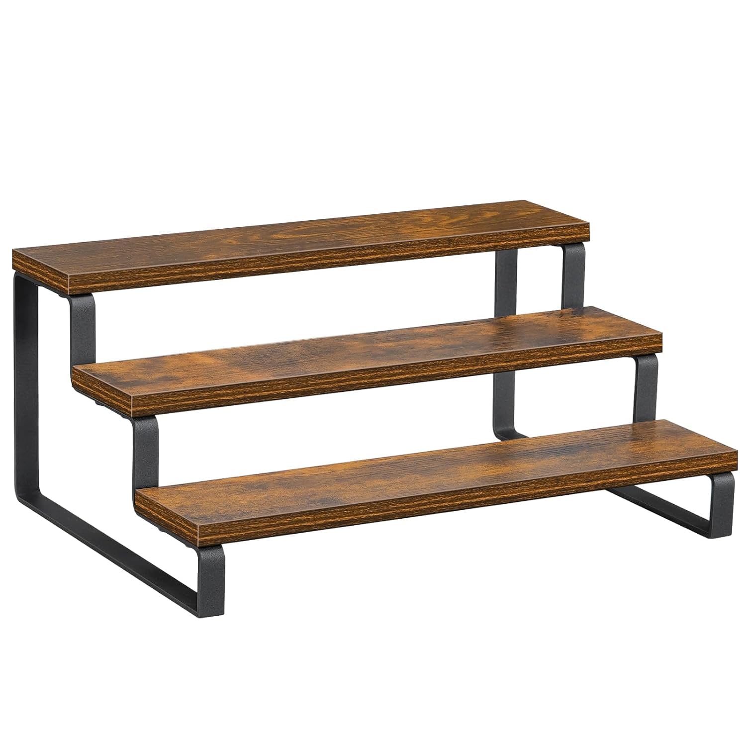 Ud Fur Niture 3 Tier Countertop Spice Rack Organizer | Wooden Step Shelf With Metal Frame | Kitchen Storage Stand For Spices, Ja